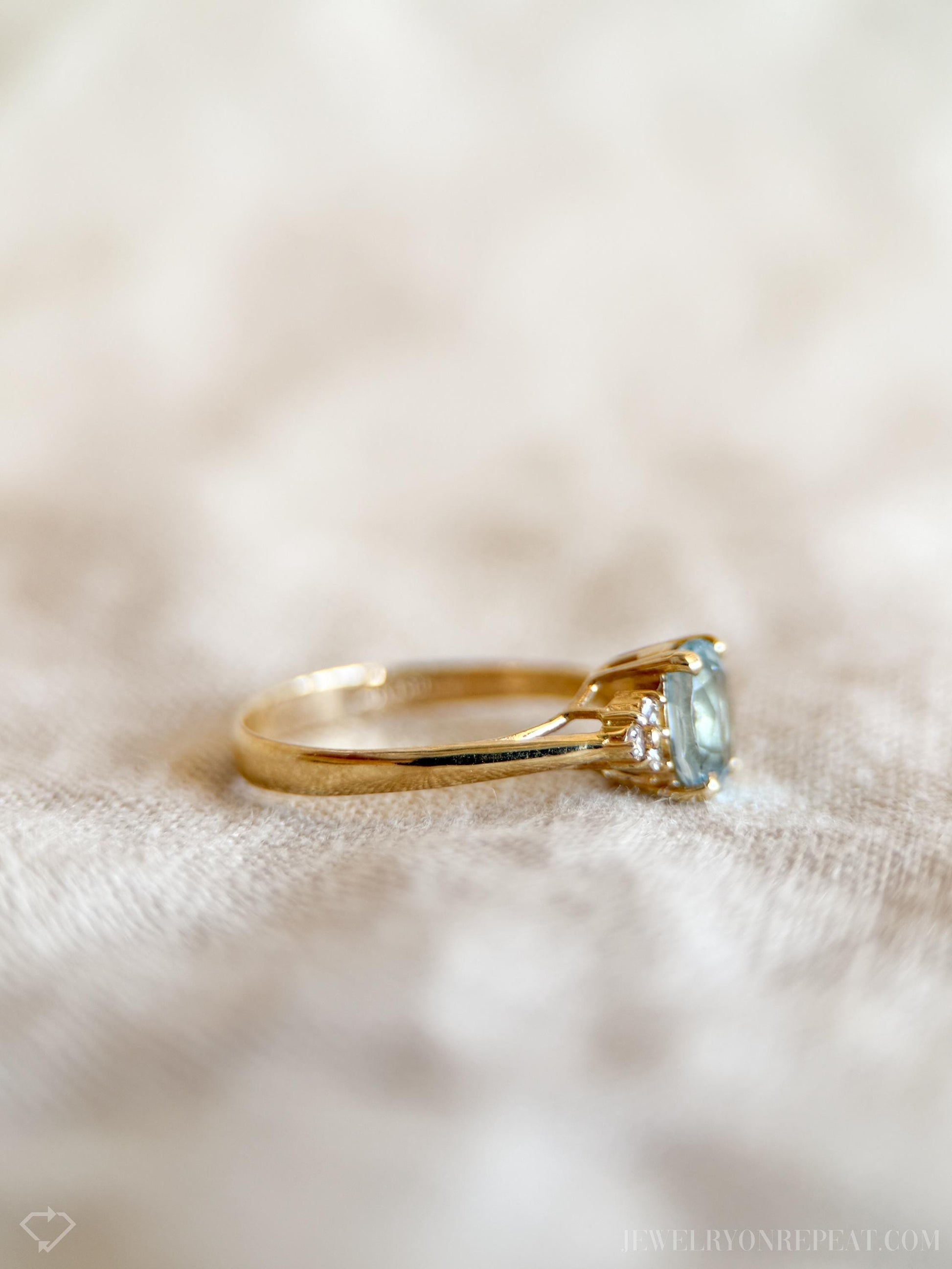 Vintage Blue Topaz Gemstone Ring in 14k Gold, Retro Jewelry from the 1990s - Timeless, Sustainable, @JewelryOnRepeat