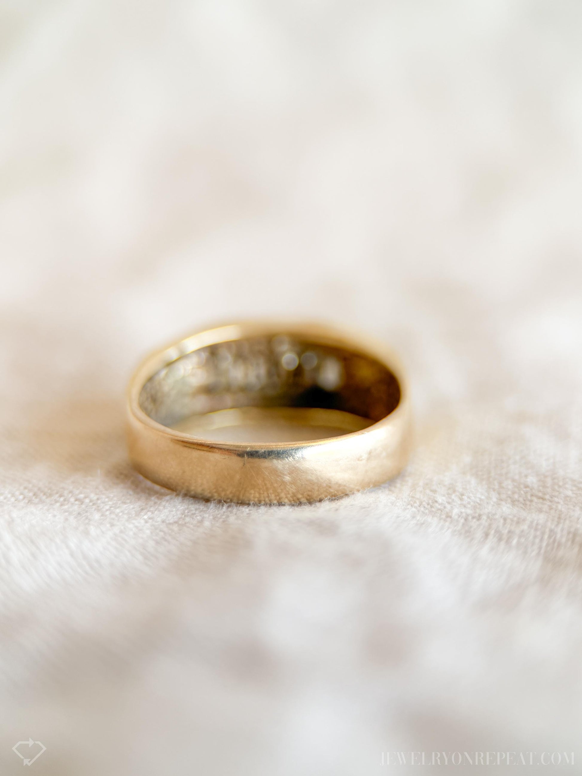 Vintage Baguette Diamond Channel Set Wedding Band in 14k Gold, Retro Jewelry from the 1990s - Timeless, Sustainable, @JewelryOnRepeat