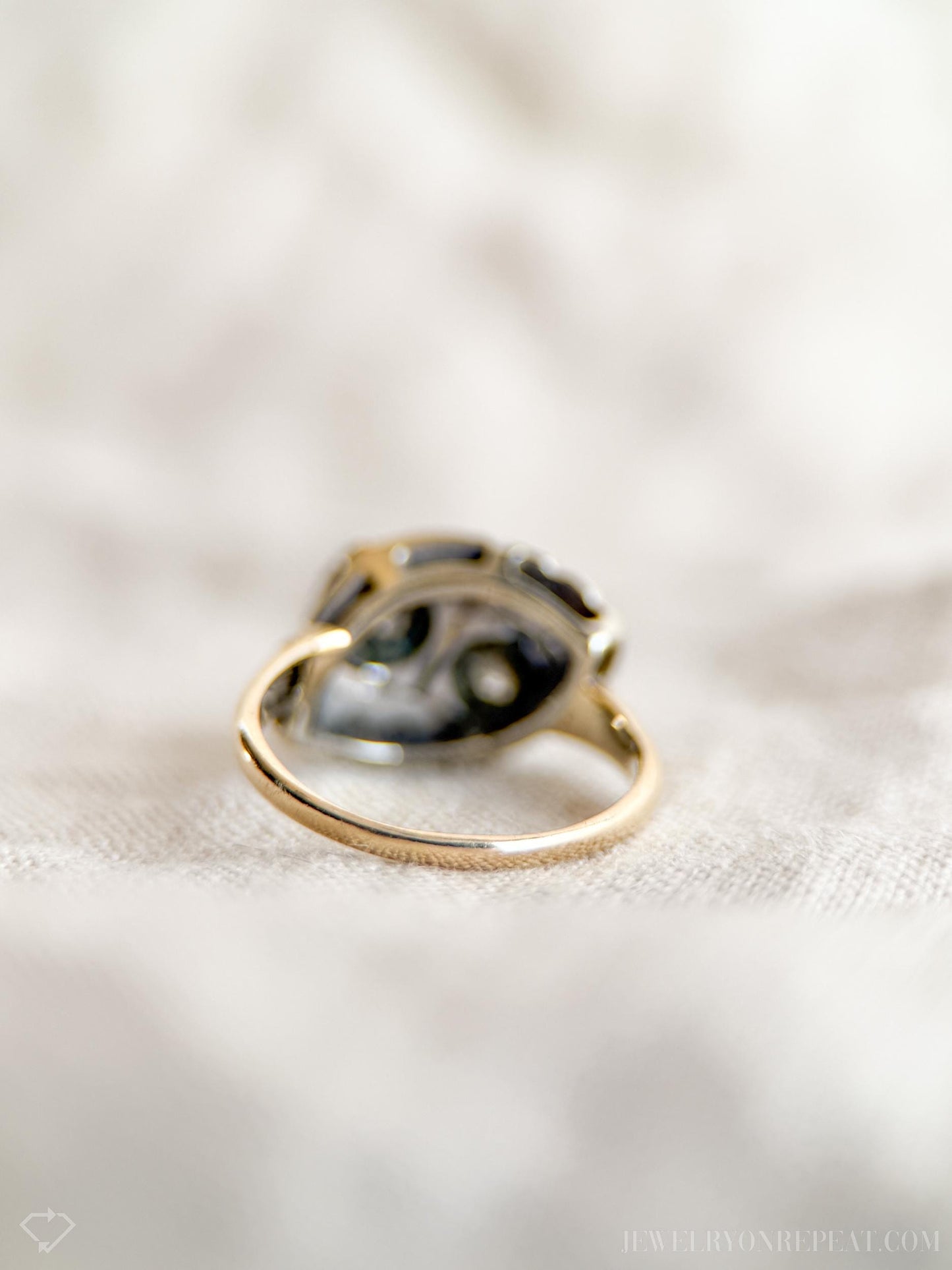 Vintage Art Deco Diamond Engagement Ring in 14k White and Yellow Gold, Antique 1950s Jewelry - Timeless, Sustainable, @JewelryOnRepeat