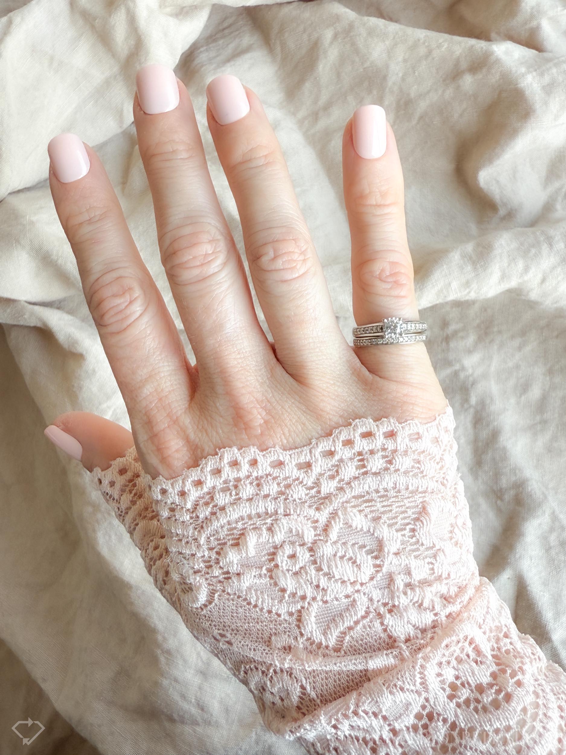 Vintage Diamond Engagement Ring and Wedding Band Set in 14k White Gold, Retro 1990s Jewelry - Timeless, Sustainable, @JewelryOnRepeat