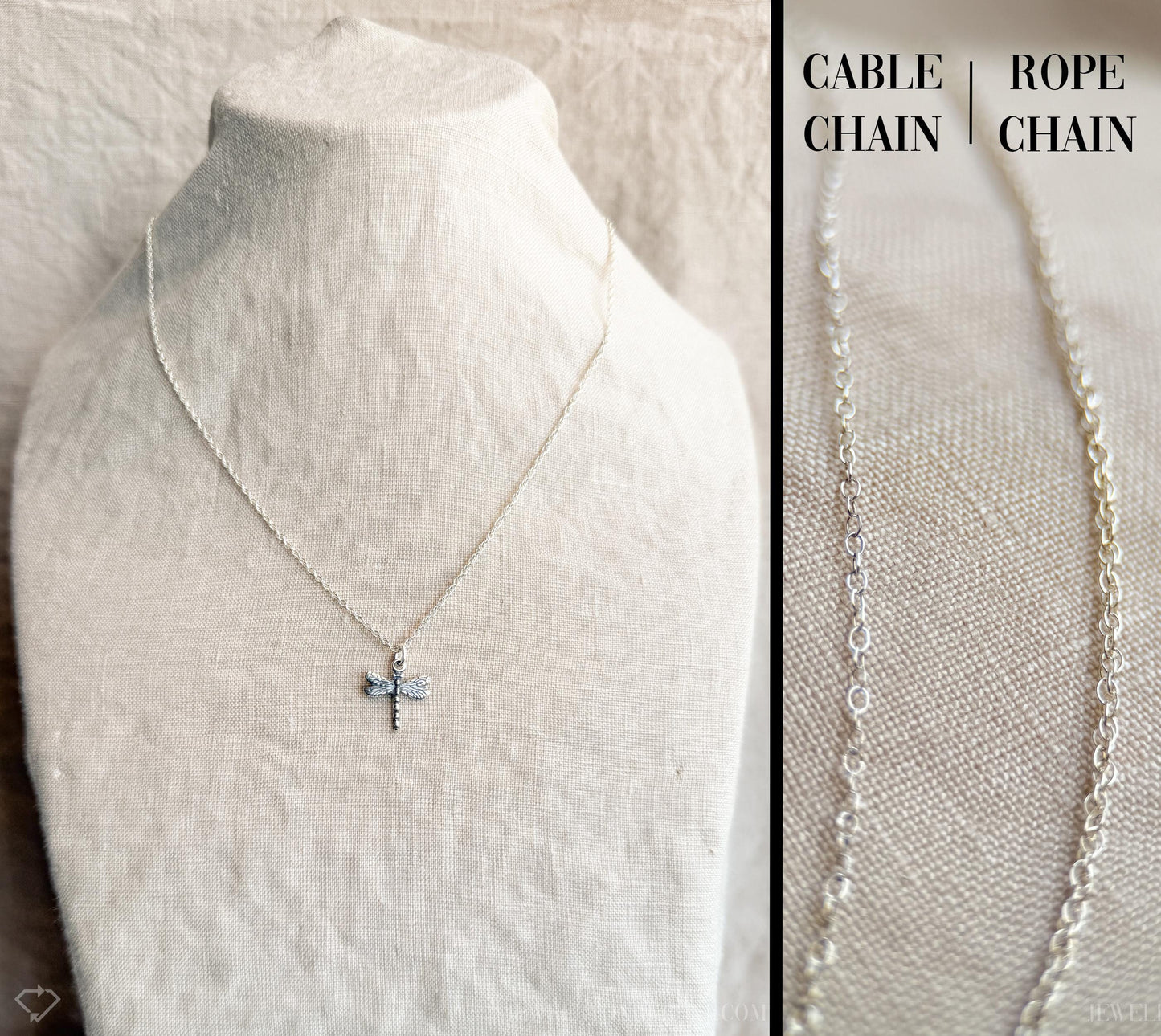 Dragonfly Necklace in Solid Sterling Silver, Bug and Insect Themed Personalized Charm Jewelry - Timeless, Sustainable, @JewelryOnRepeat