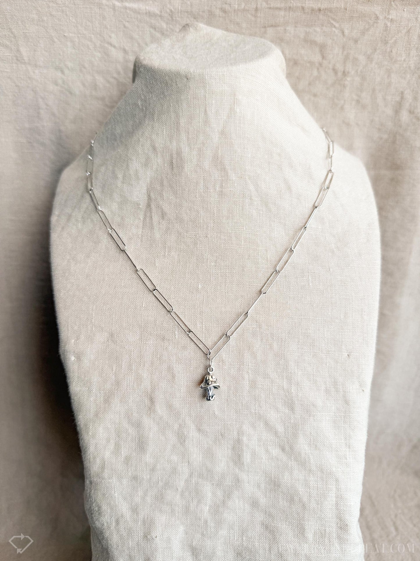Mushroom Pendant in Solid Sterling Silver, Woodland Forest Themed Personalized Charm Jewelry - Timeless, Sustainable, @JewelryOnRepeat