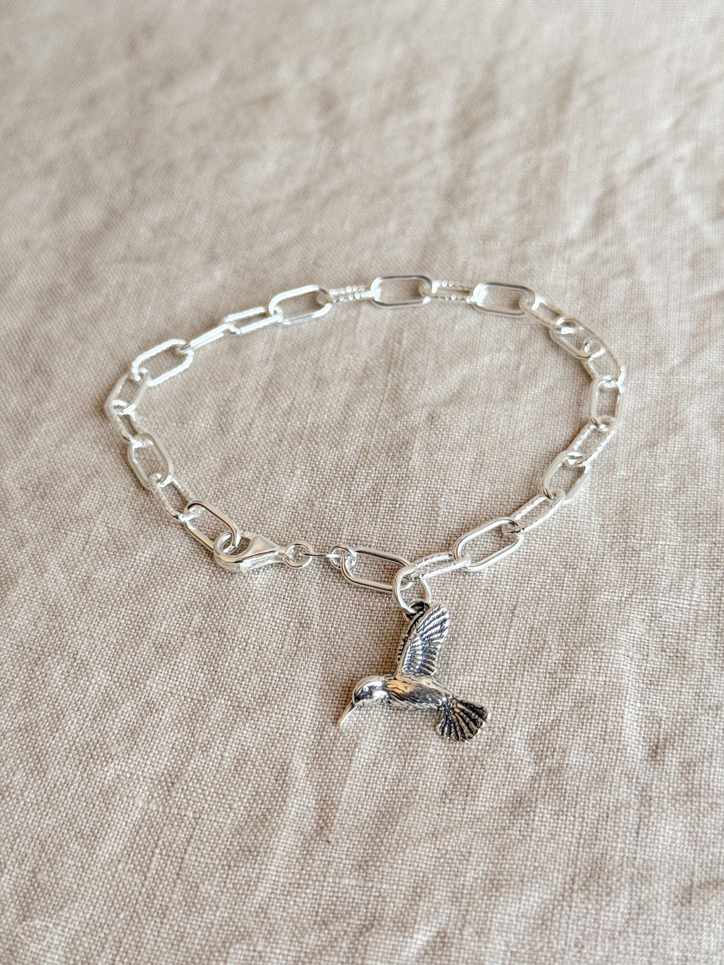 Hummingbird Pendant in Solid Sterling Silver, Bird Themed Personalized Charm Jewelry - Timeless, Sustainable, @JewelryOnRepeat