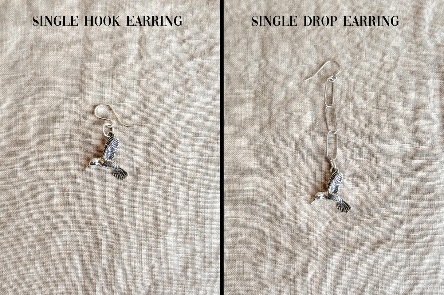 Hummingbird Pendant in Solid Sterling Silver, Bird Themed Personalized Charm Jewelry - Timeless, Sustainable, @JewelryOnRepeat