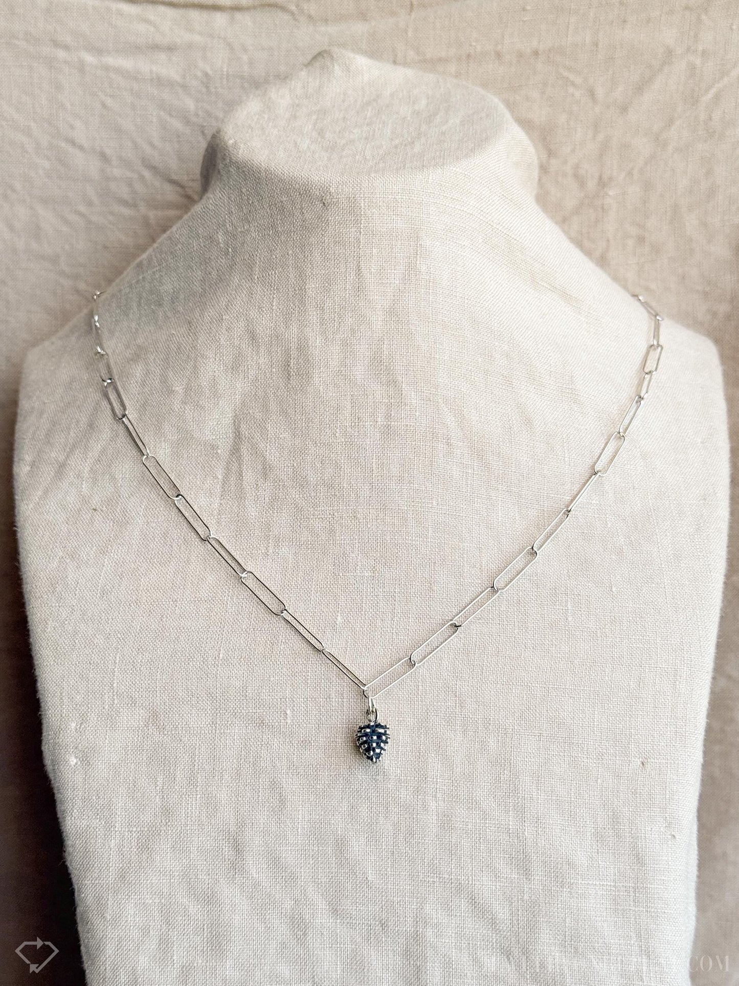 Pine Cone Pendant in Solid Sterling Silver, Nature and Woodland Themed Personalized Charm Jewelry - Timeless, Sustainable, @JewelryOnRepeat