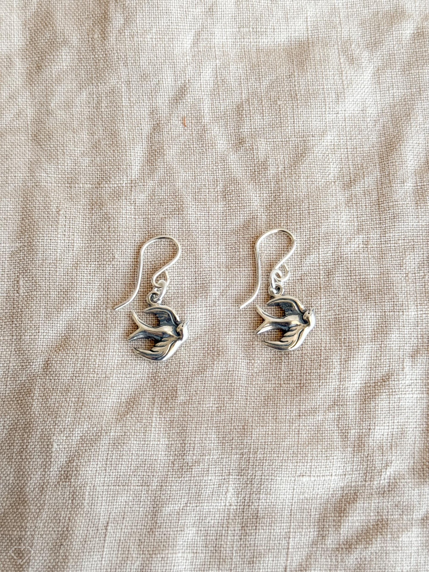 Sparrow Charm Earrings in Solid Sterling Silver, Animal Themed Personalized Charm Jewelry - Timeless, Sustainable, @JewelryOnRepeat