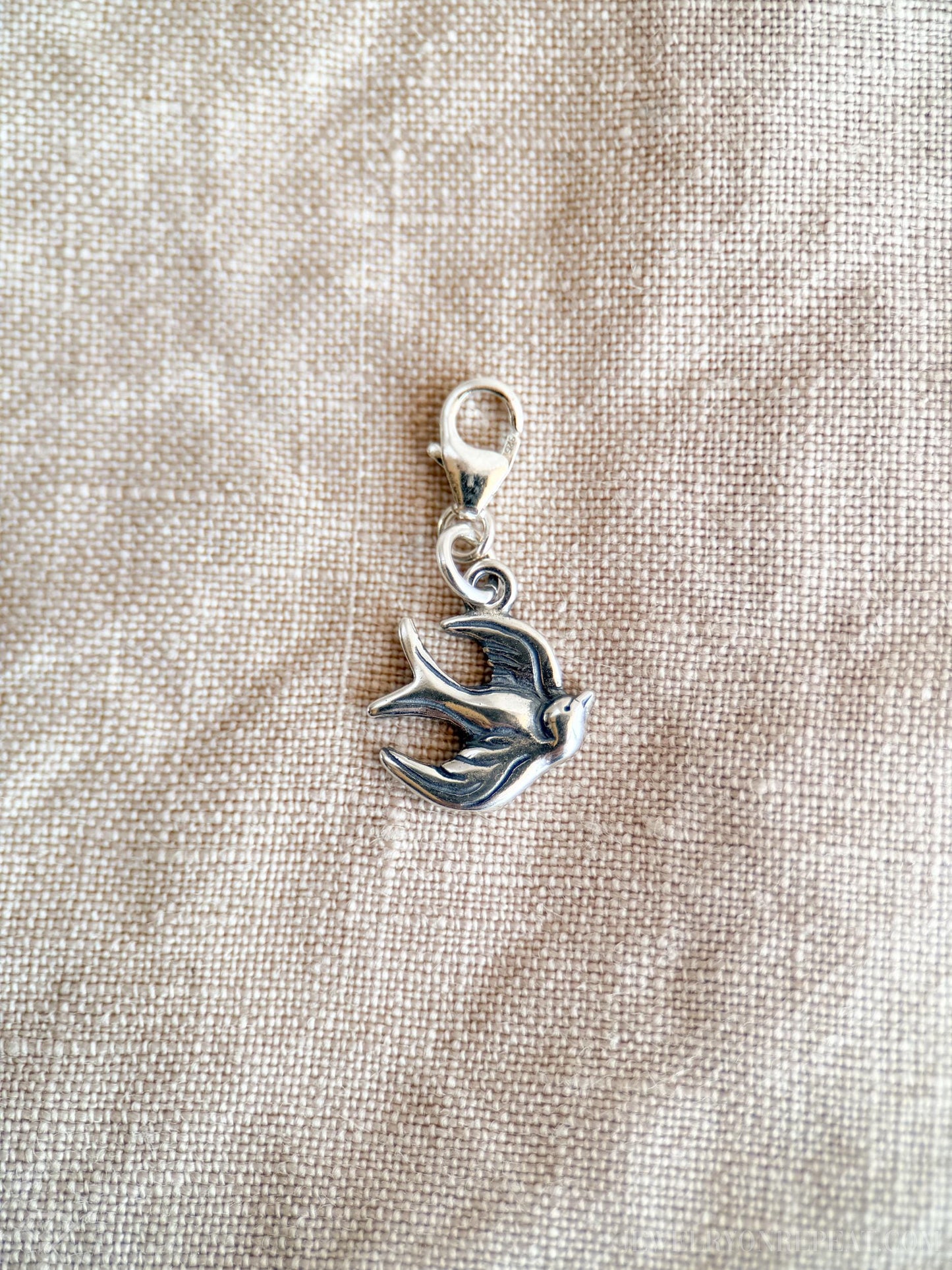 Sparrow Charm Bracelet in Solid Sterling Silver, Animal Themed Personalized Charm Jewelry - Timeless, Sustainable, @JewelryOnRepeat