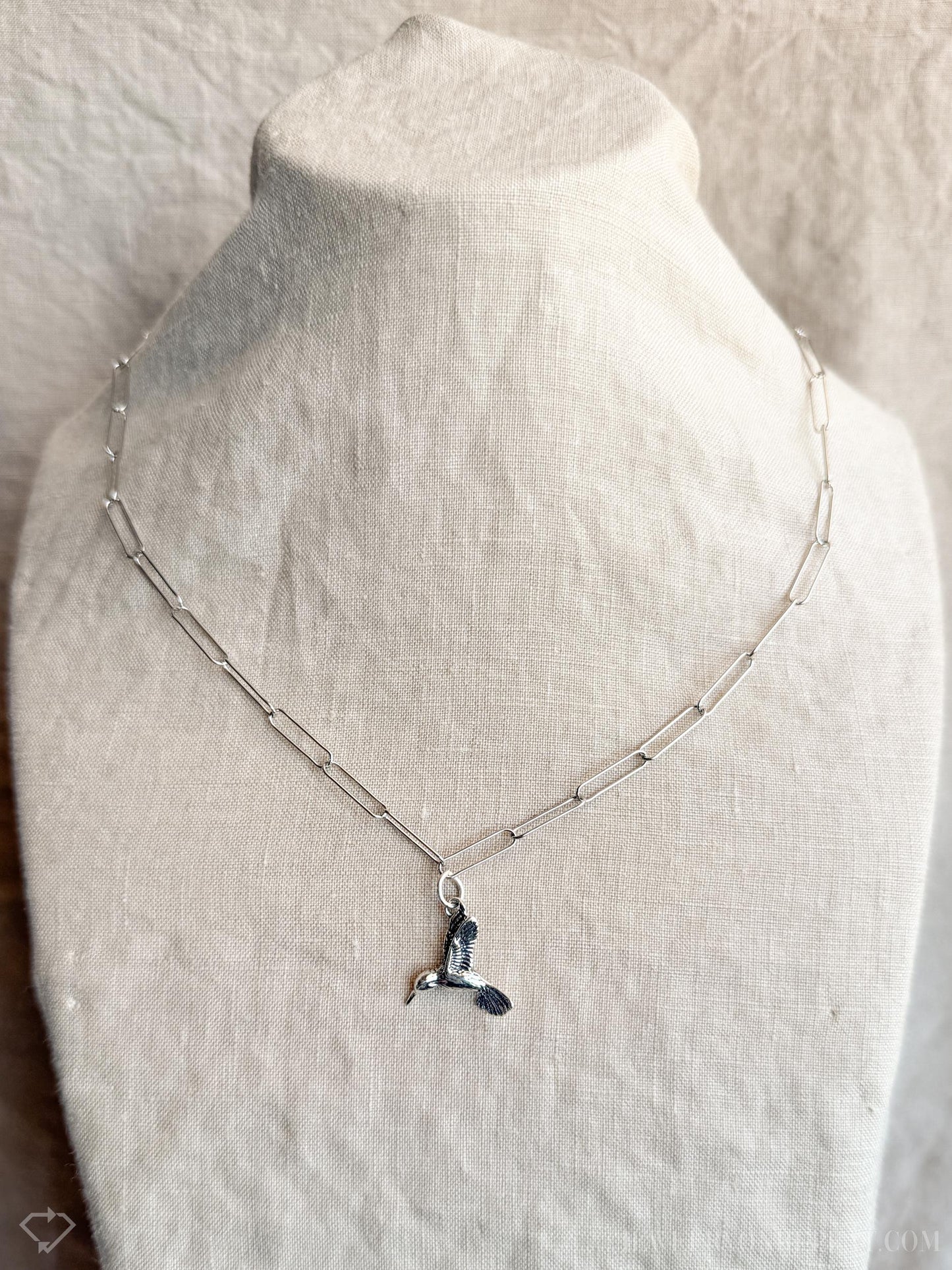 Hummingbird Pendant in Solid Sterling Silver, Bird Themed Personalized Charm Jewelry - Timeless, Sustainable, @JewelryOnRepeat