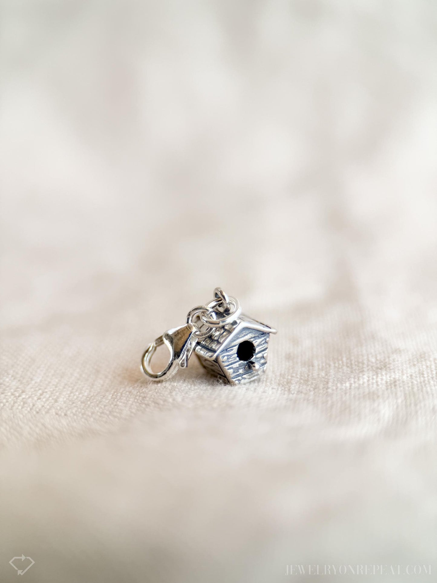 Birdhouse Charm Bracelet in Solid Sterling Silver, Birds and Garden Themed Personalized Jewelry - Timeless, Sustainable, @JewelryOnRepeat