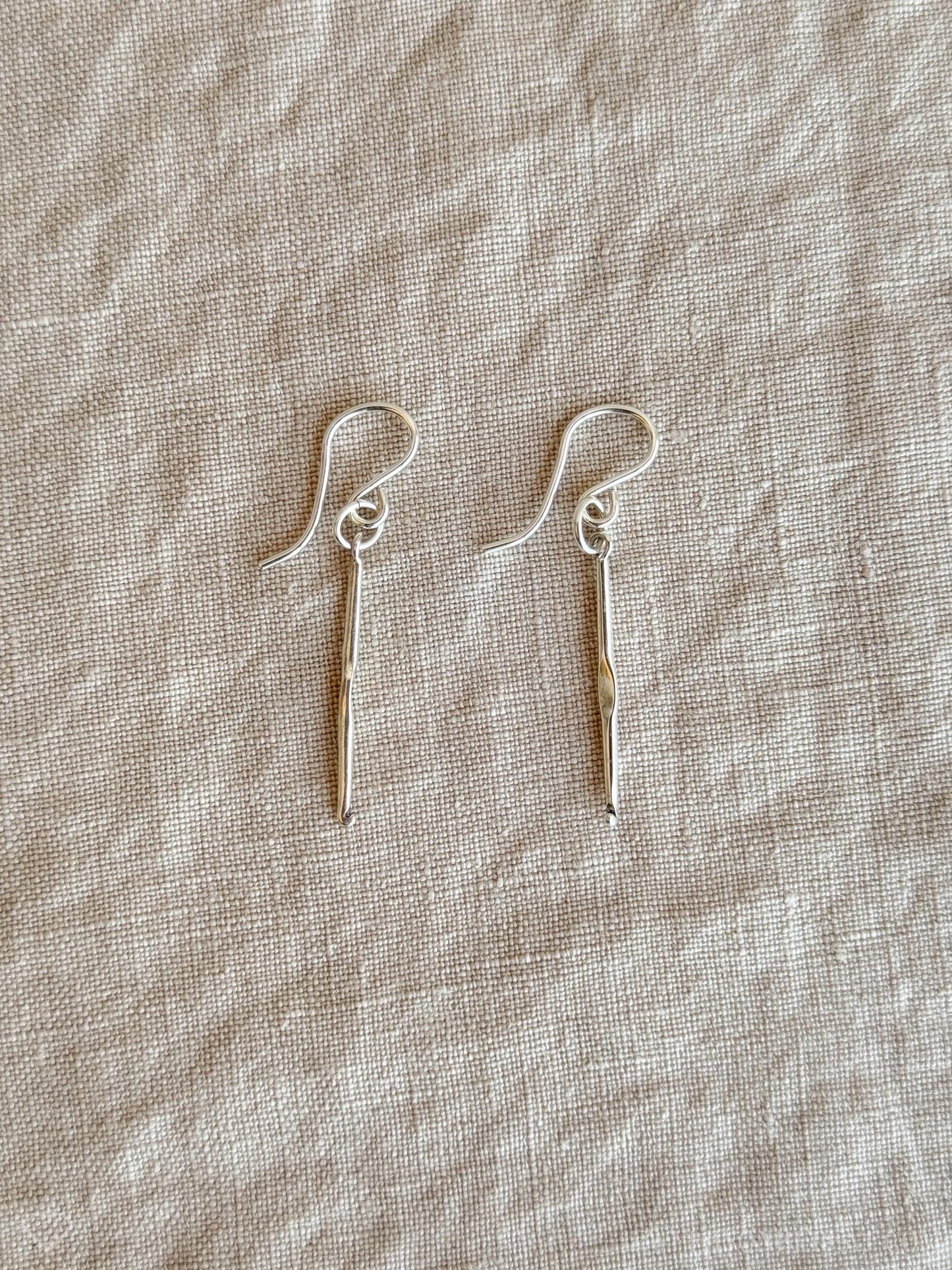Crochet Hook Charm Earrings in Solid Sterling Silver, Art and Crafting Themed Fine Jewelry Charms - Timeless, Sustainable, @JewelryOnRepeat