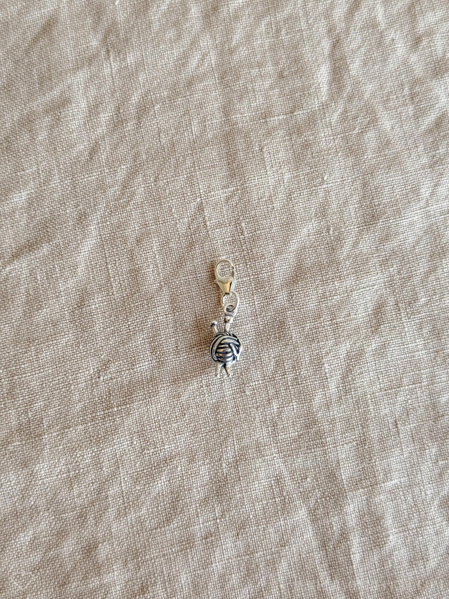 Knitting Ball of Yarn Charm Bracelet in Solid Sterling Silver, Crafting Themed Personalized Charm Jewelry - Sustainable, @JewelryOnRepeat
