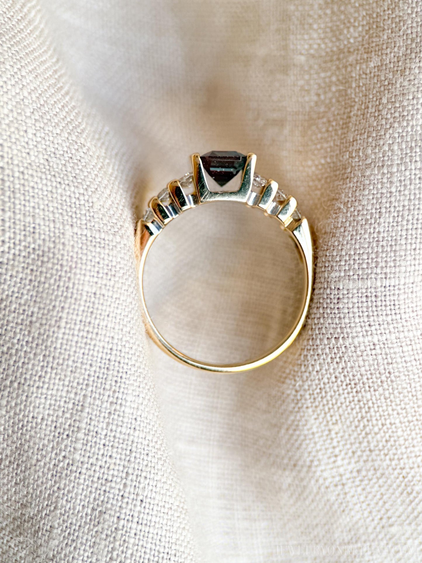 Vintage Alexandrite and Diamond Channel Set Ring in 14k Gold, Antique Jewelry from the 1990s - Timeless, Sustainable, @JewelryOnRepeat