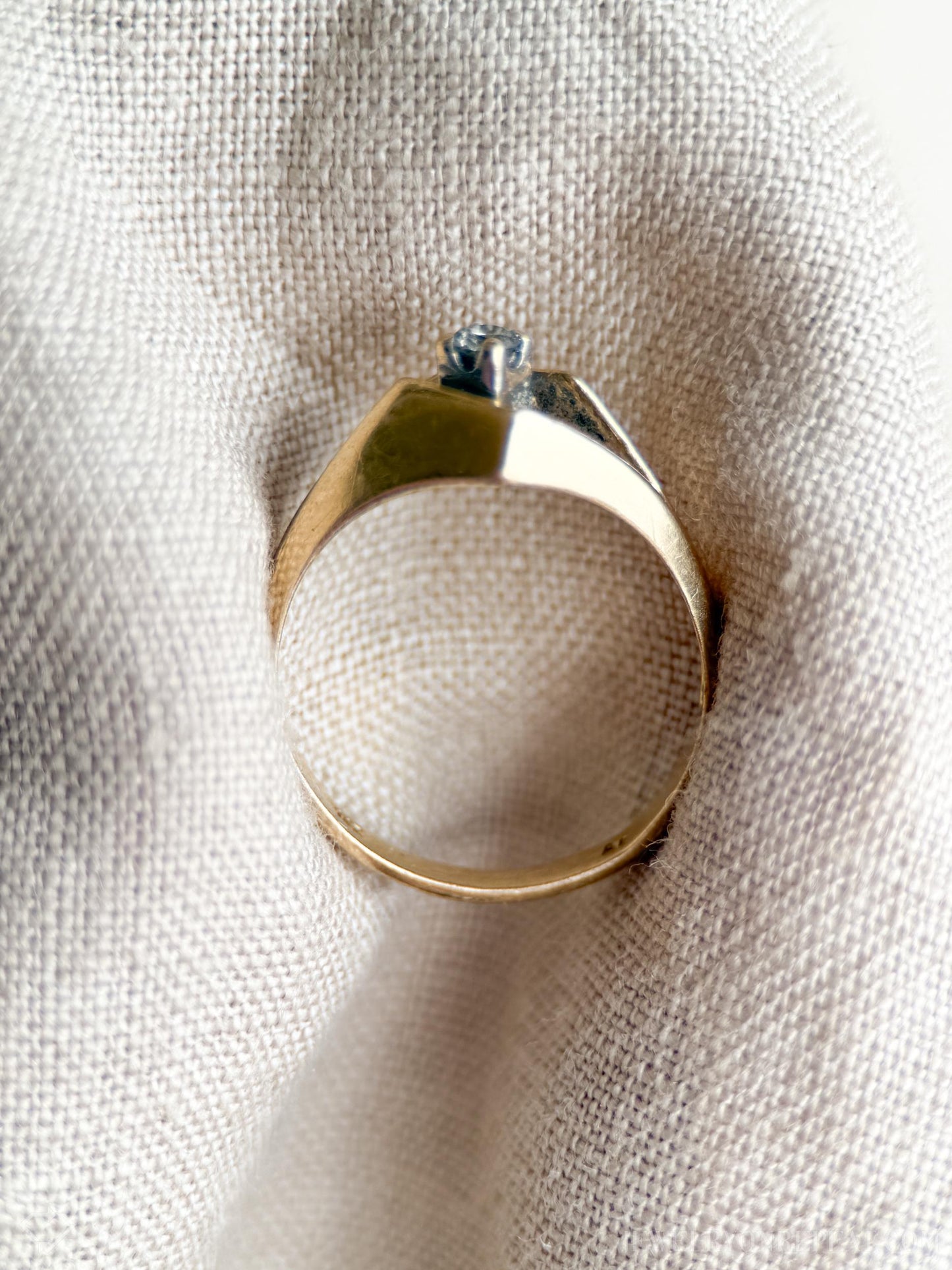 Vintage Diamond Art Deco Solitaire Engagement Ring in 14k Gold, Antique 1960s Jewelry - Timeless, Sustainable, @JewelryOnRepeat