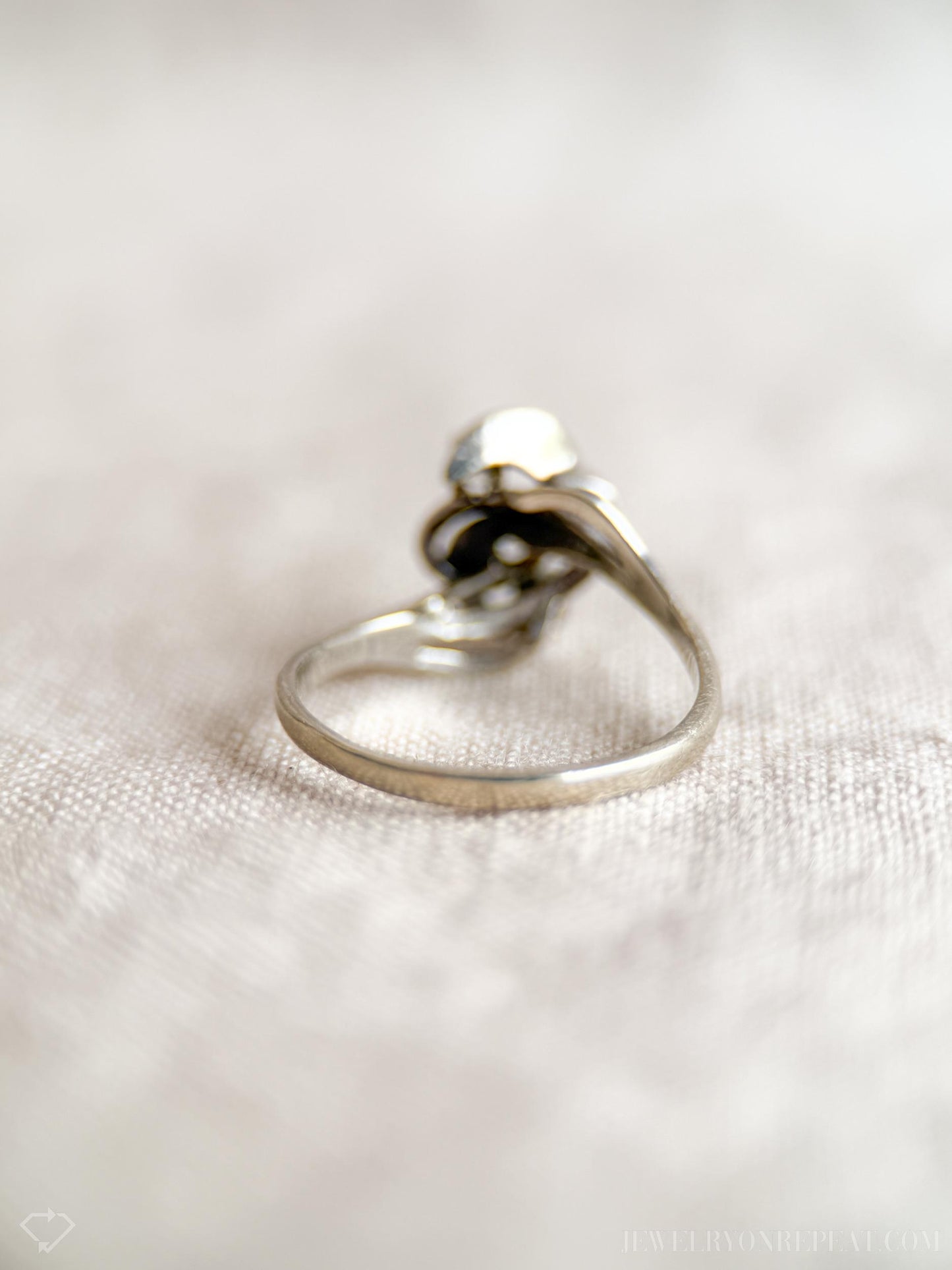 Vintage Diamond Cluster Ring in 14k White Gold, Antique Jewelry from the 1970s - Timeless, Sustainable, @JewelryOnRepeat