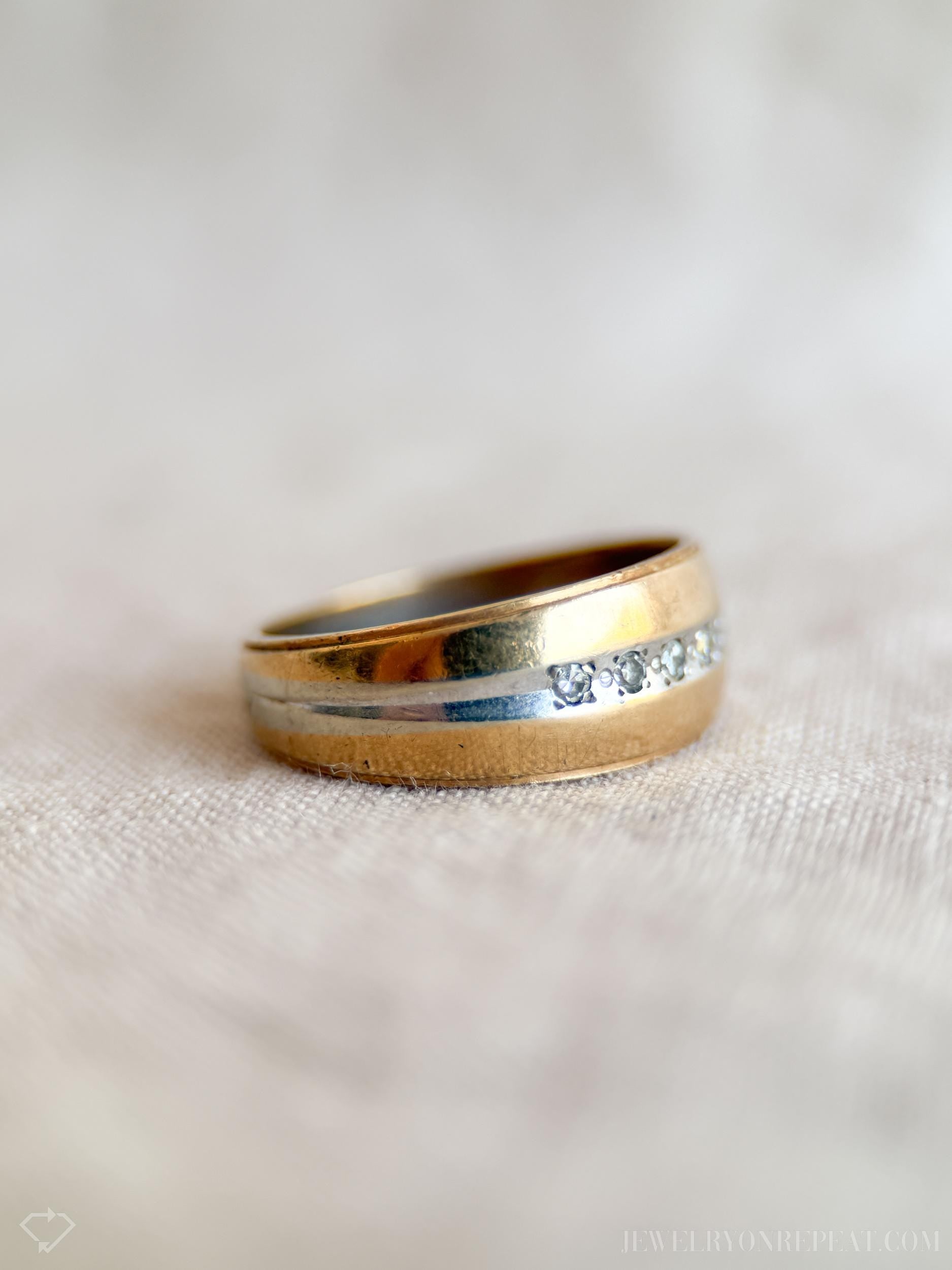 Vintage Mens Diamond Ring in 14k Gold, Antique Jewelry from the 1960s - Timeless, Sustainable, @JewelryOnRepeat
