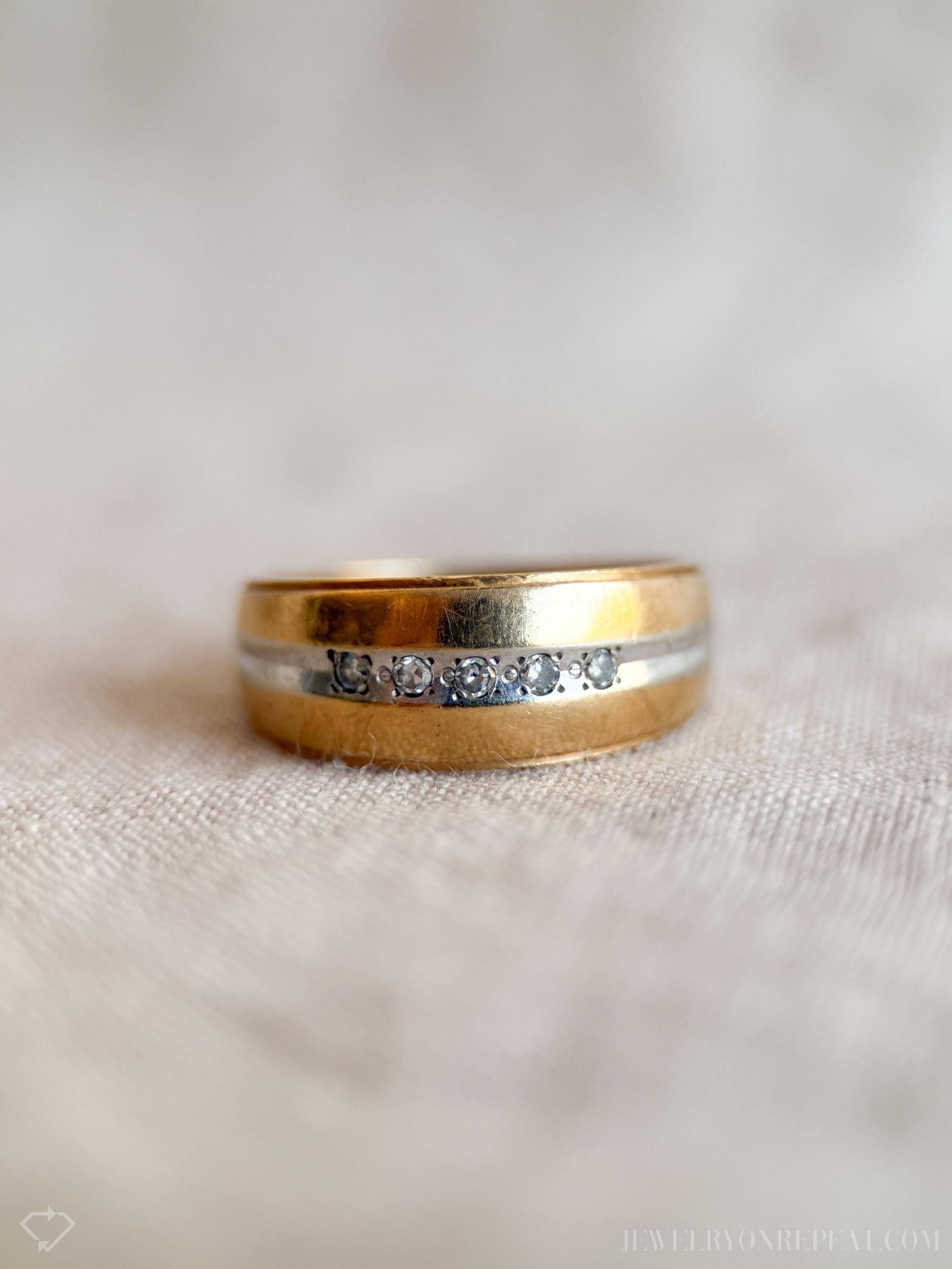 Vintage Mens Diamond Ring in 14k Gold, Antique Jewelry from the 1960s - Timeless, Sustainable, @JewelryOnRepeat
