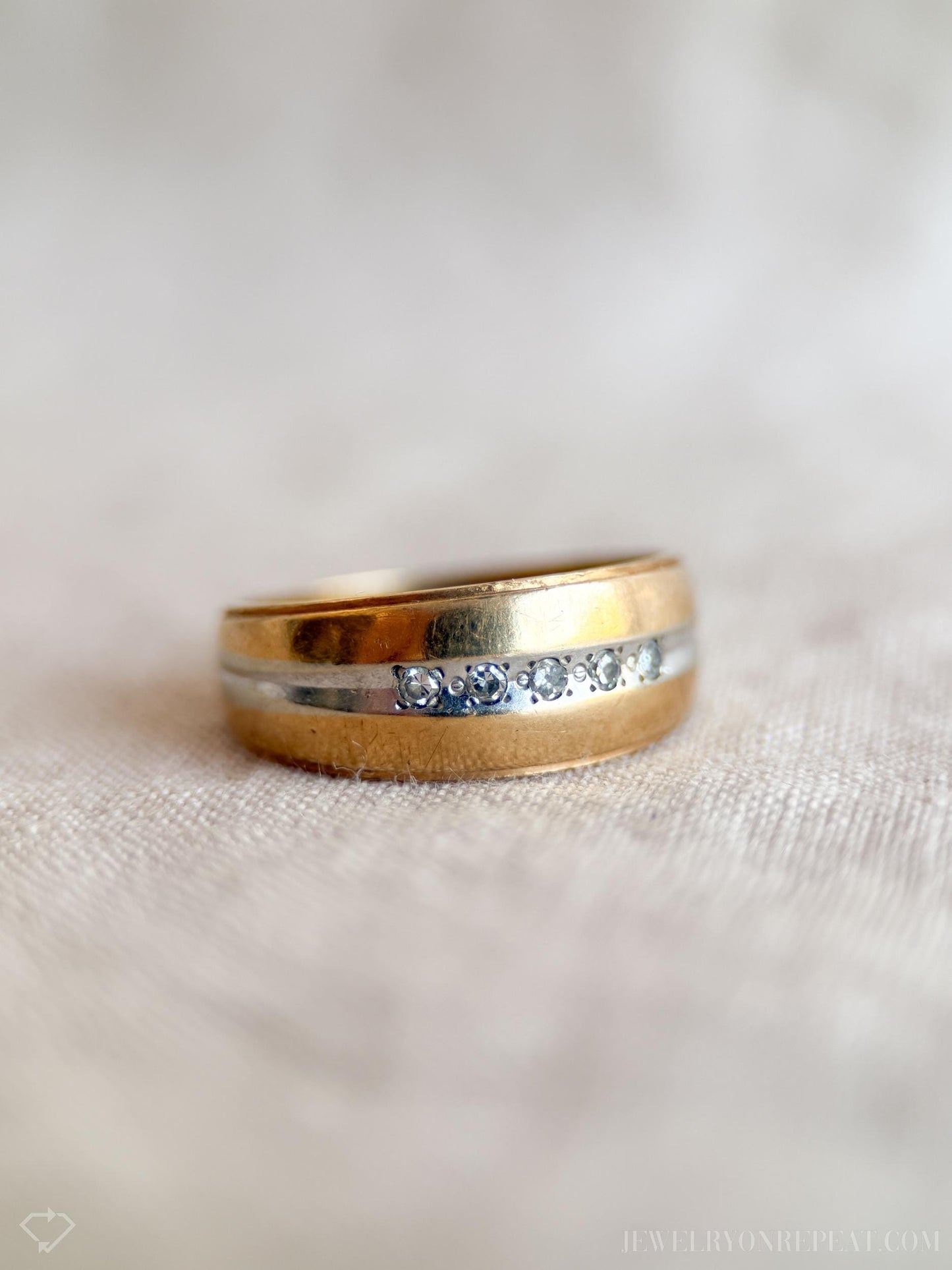 Vintage Mens Diamond Ring in 14k Gold, Antique Jewelry from the 1960s - Timeless, Sustainable, @JewelryOnRepeat