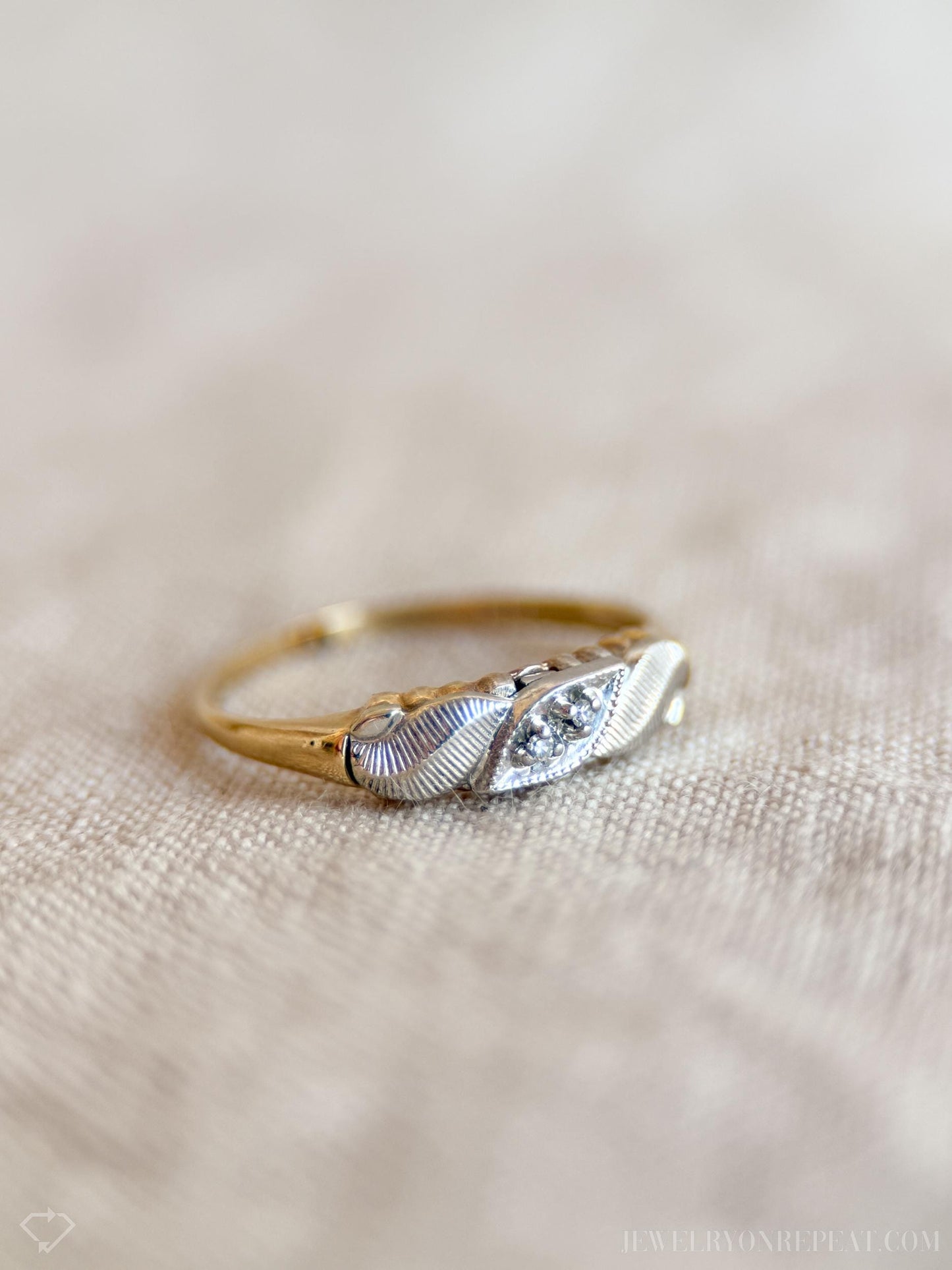 Vintage Diamond Filigree Wedding Band in 14k Gold, Antique Jewelry from the 1930s - Timeless, Sustainable, @JewelryOnRepeat