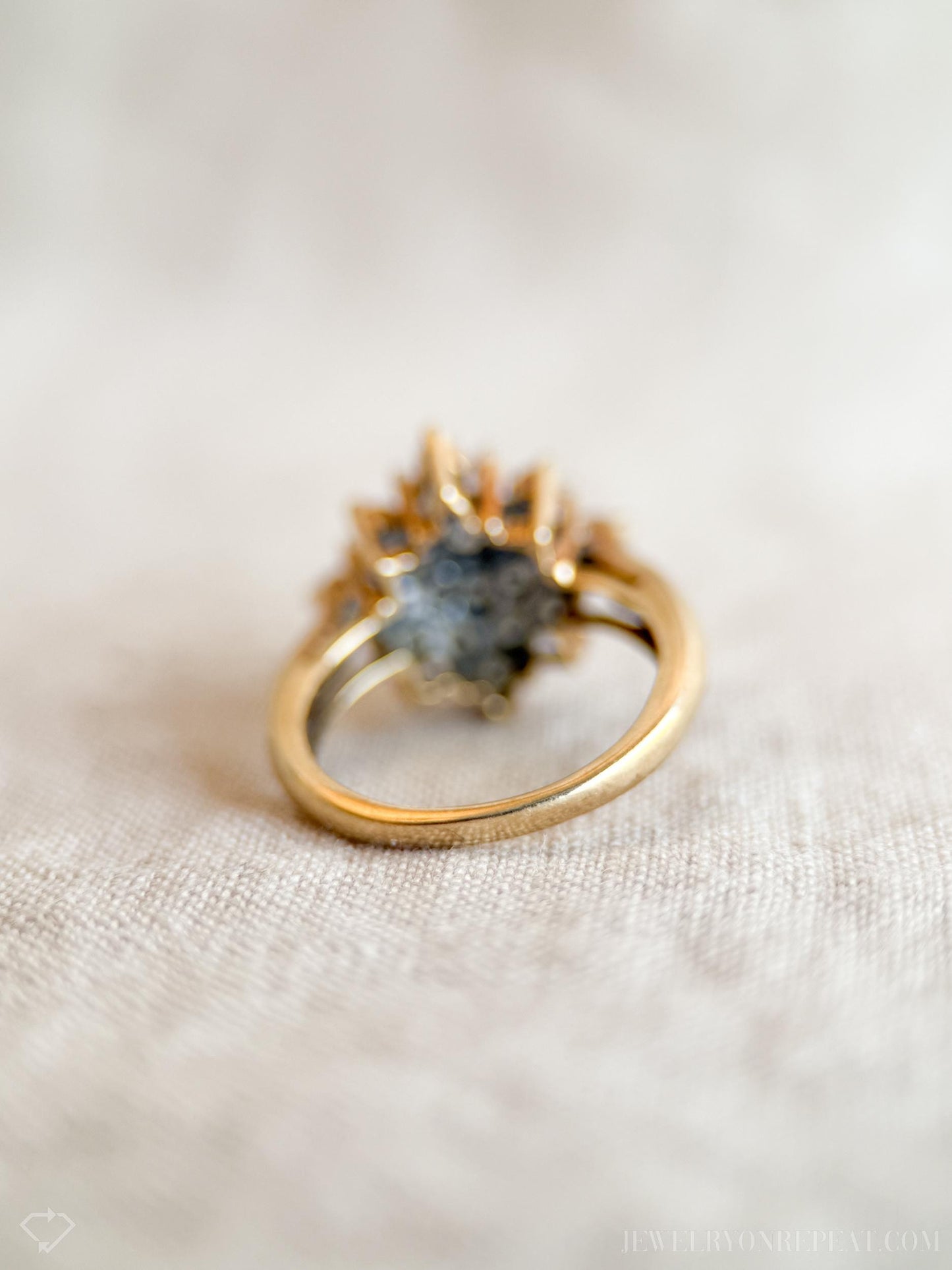 Vintage Diamond Cluster Ring in 14k Gold, Vintage Jewelry from the 1990s - Timeless, Sustainable, @JewelryOnRepeat