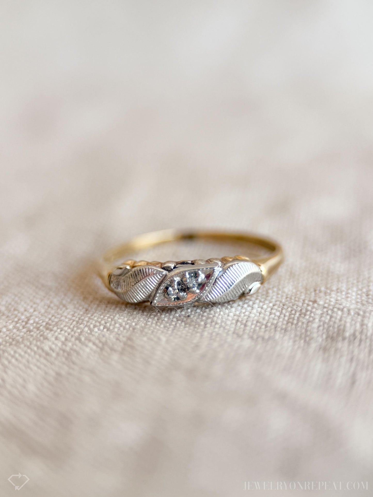 Vintage Diamond Filigree Wedding Band in 14k Gold, Antique Jewelry from the 1930s - Timeless, Sustainable, @JewelryOnRepeat