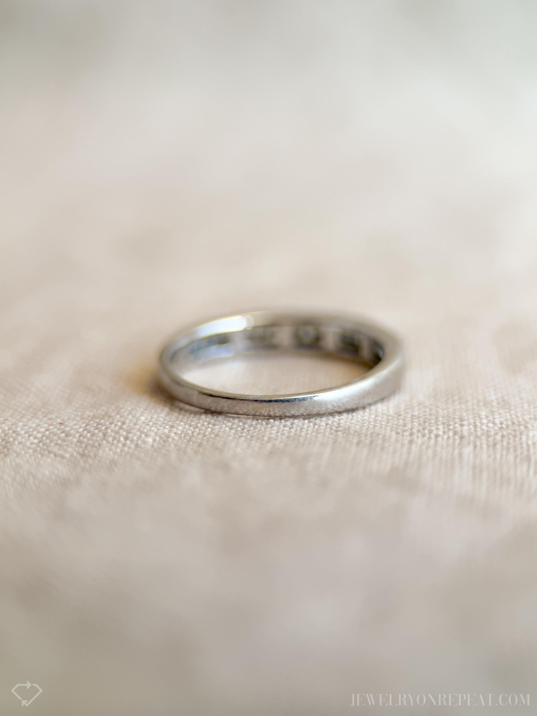 Vintage Diamond Channel Set Wedding Band in 14k White Gold, Retro Jewelry from the 1990s - Timeless, Sustainable, @JewelryOnRepeat