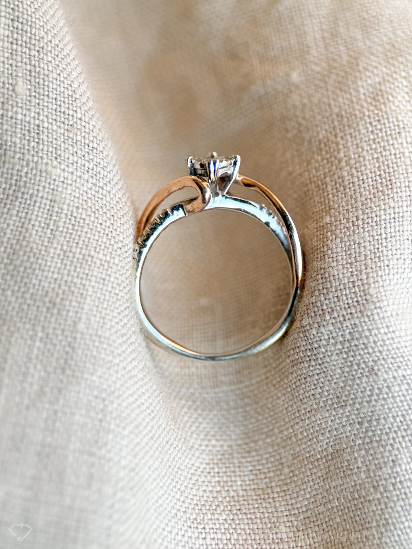 Vintage Diamond Engagement Ring in 10k White and Rose Gold, Retro Jewelry from the 2000s - Timeless, Sustainable, @JewelryOnRepeat