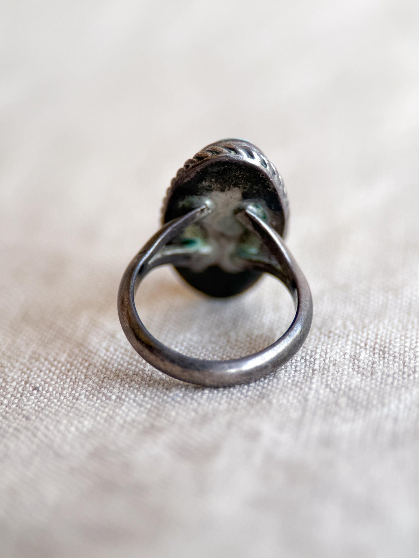 Sterling Silver Turquoise Ring, Native American Boho Statement Ring, Vintage Artisan Southwestern Jewelry - @JewelryonRepeat