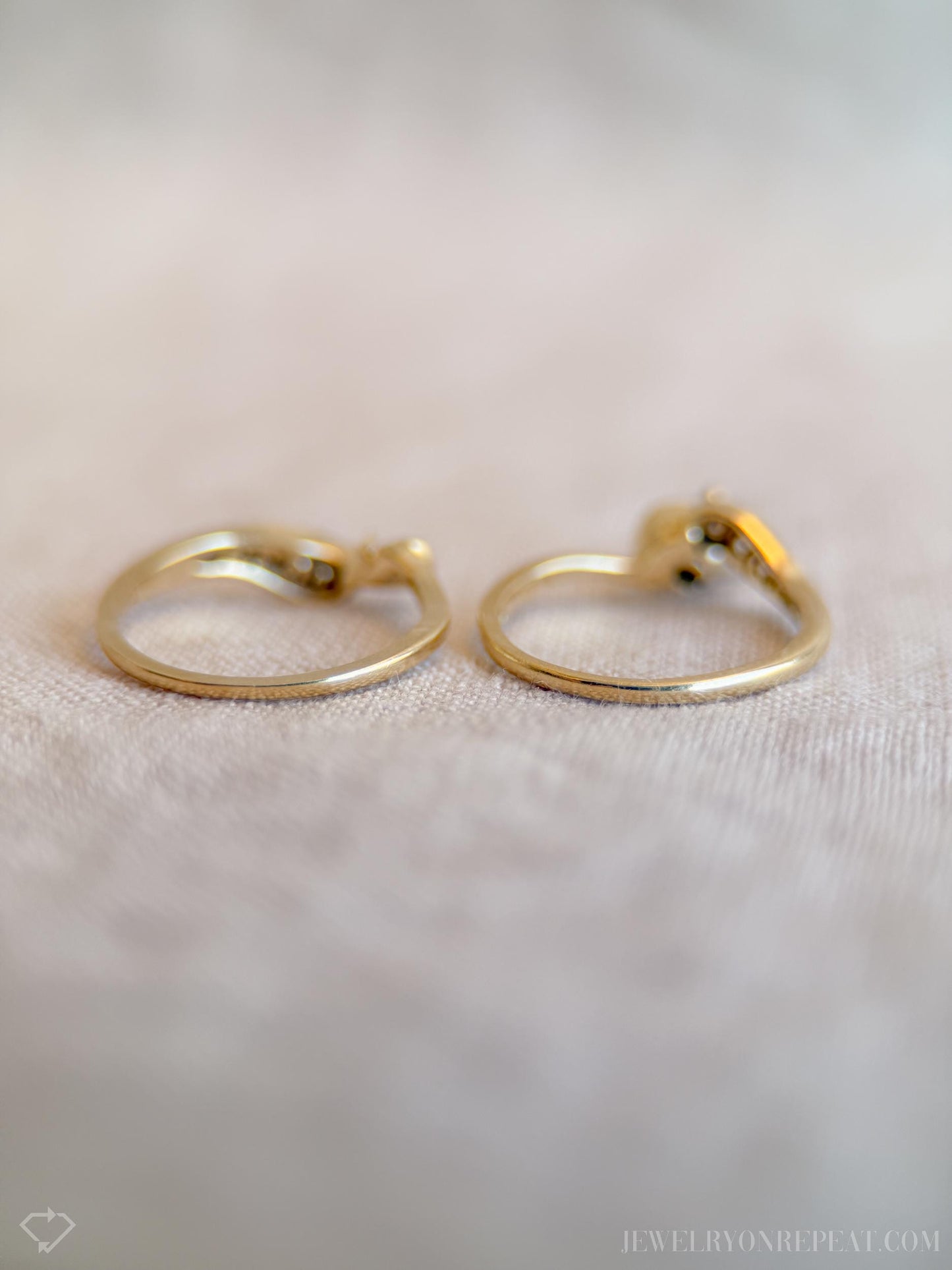 Vintage Diamond Bridal Set, Engagement Ring and Wedding Band in 14k Gold, Retro 1990s Jewelry - Timeless, @JewelryOnRepeat