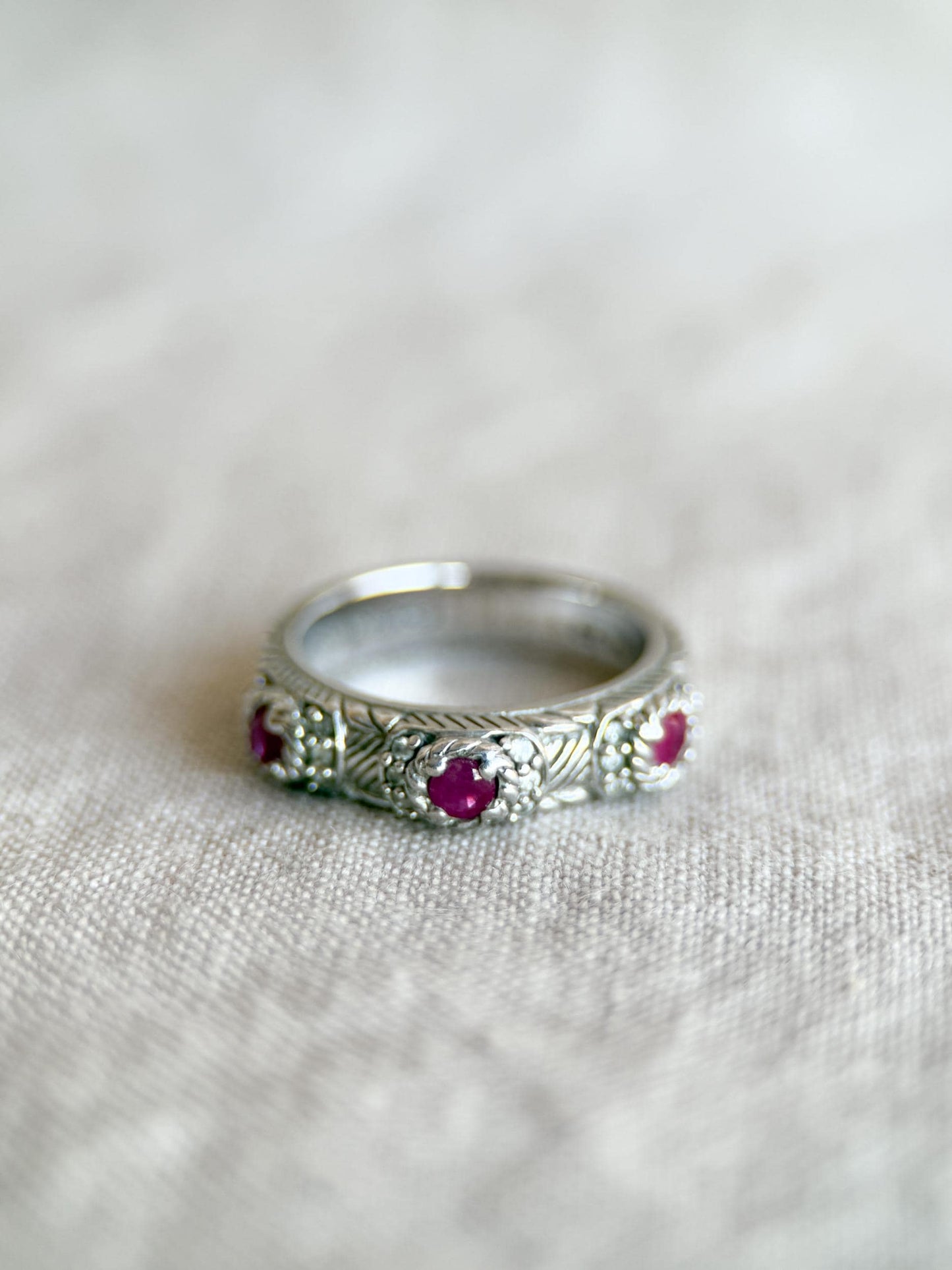 Vintage Sterling Silver Judith Ripka Ruby Ring, Faceted Gemstone Statement Ring, Classic Elegant Jewelry - @JewelryonRepeat