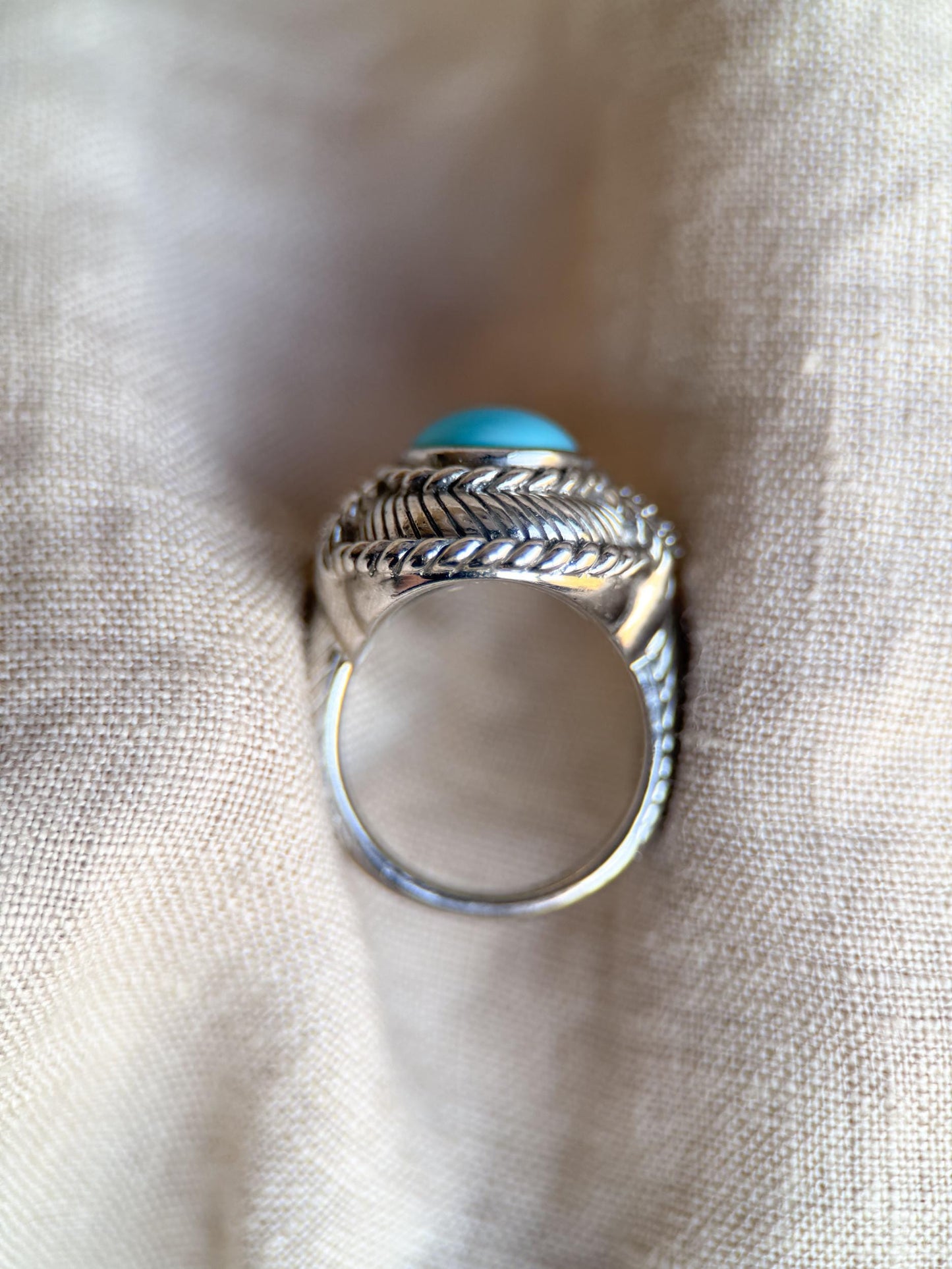 Vintage Judith Ripka Sterling Silver Turquoise Statement Ring - Cabachon Gemstone Elegant Cocktail Jewelry