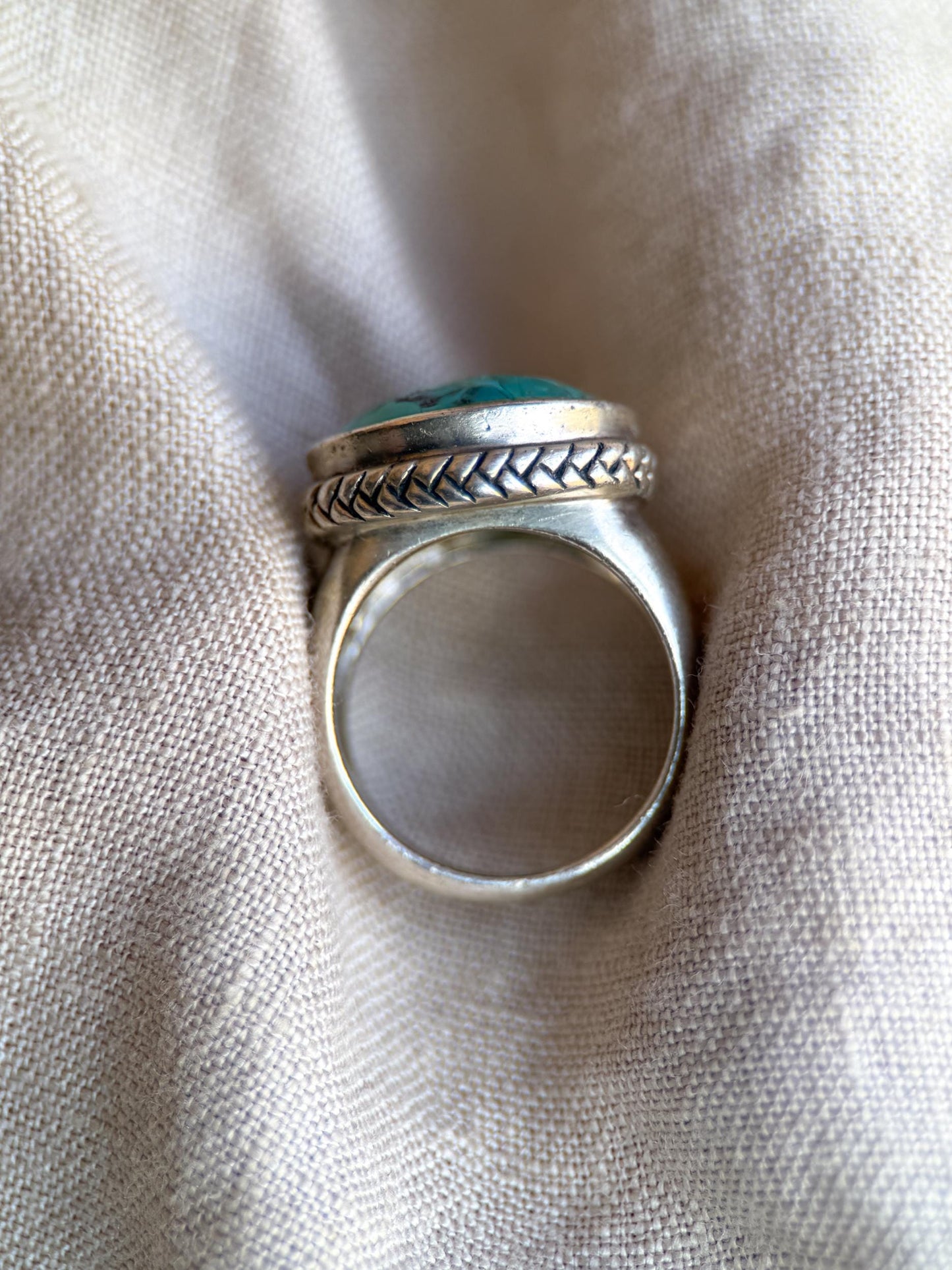 Sterling Silver Turquoise Ring, Boho Statement Ring, Vintage Artisan Gemstone Jewelry - @JewelryonRepeat