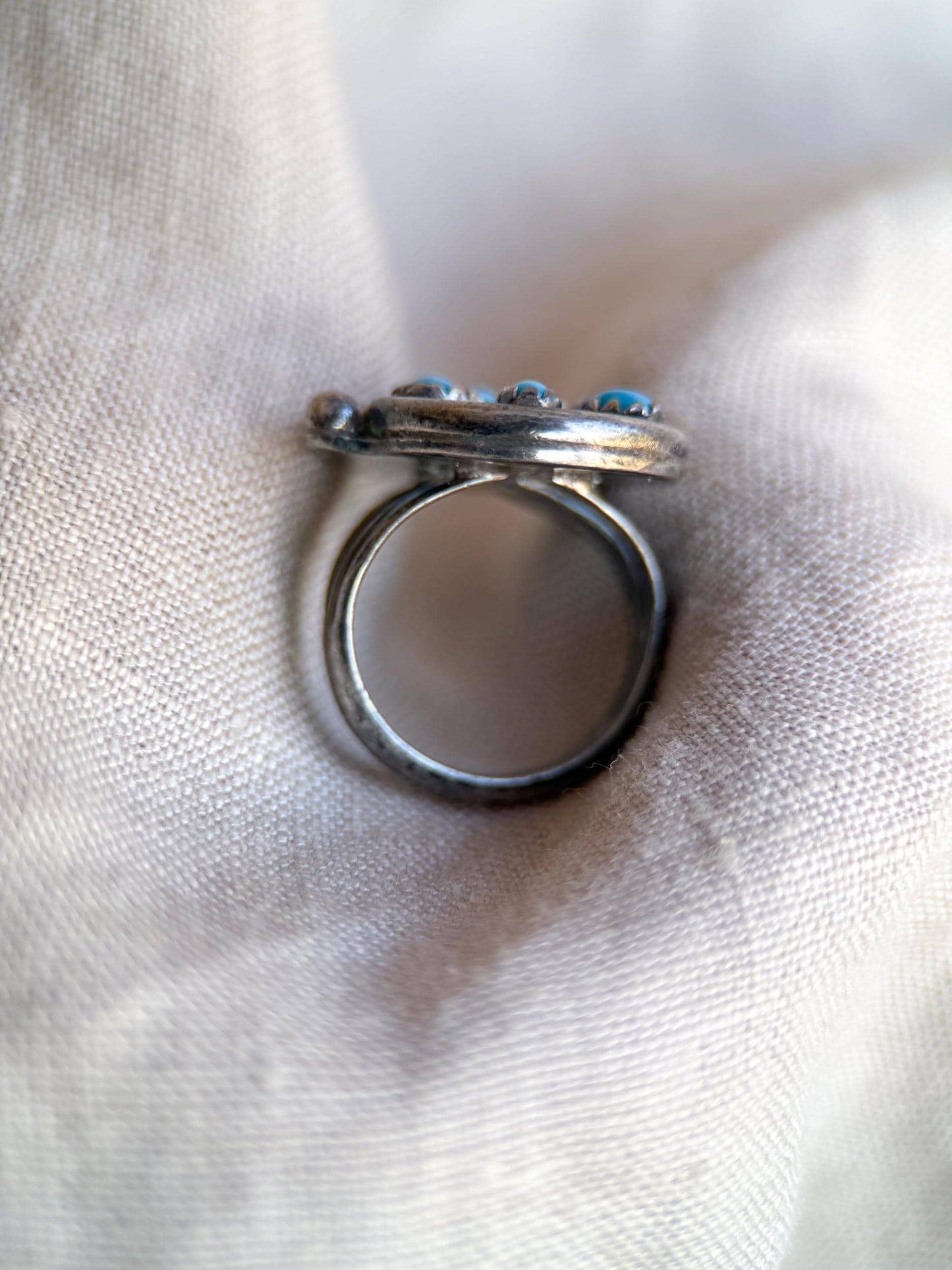 Sterling Silver Turquoise Ring, Native American Boho Statement Ring, Vintage Artisan Southwestern Jewelry - @JewelryonRepeat