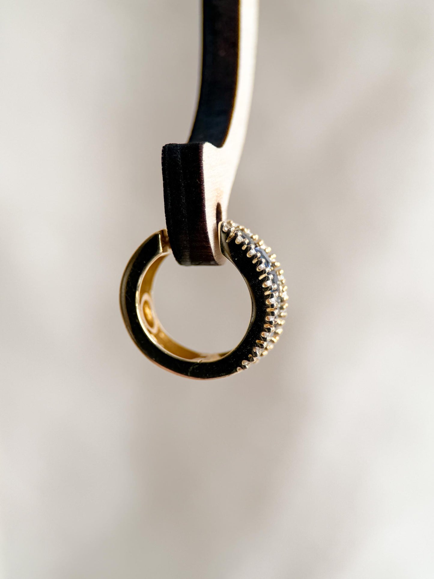 Vintage 1990s Sapphire Diamond Hoop Earrings - 14k Gold Retro Fine Jewelry for Women