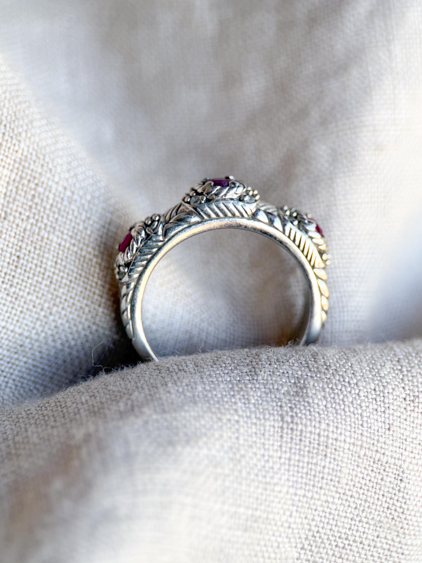 Vintage Sterling Silver Judith Ripka Ruby Ring, Faceted Gemstone Statement Ring, Classic Elegant Jewelry - @JewelryonRepeat