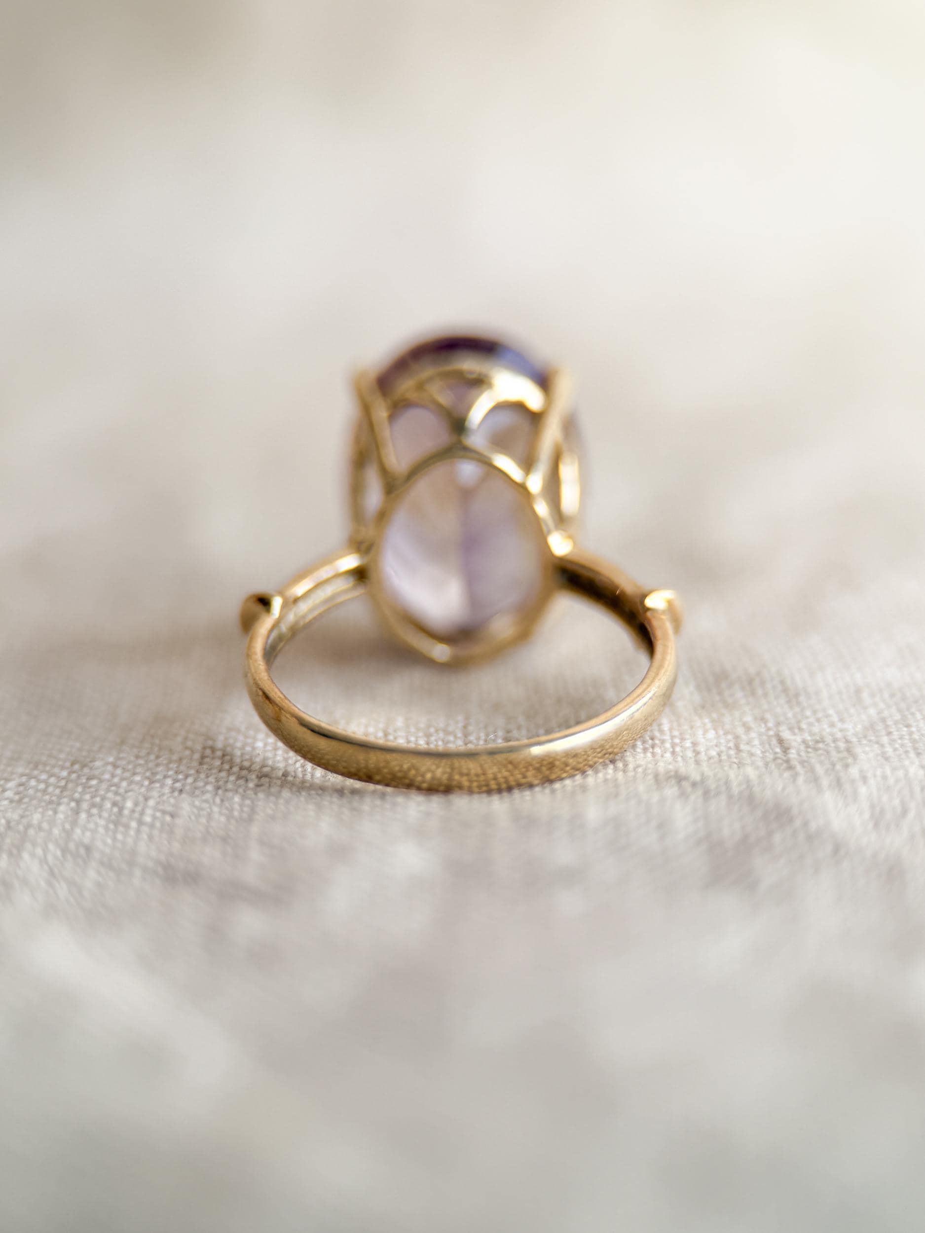 Vintage Oval Ametrine Gemstone and Diamond Ring in 10k Gold, Vintage Jewelry from the 1990s