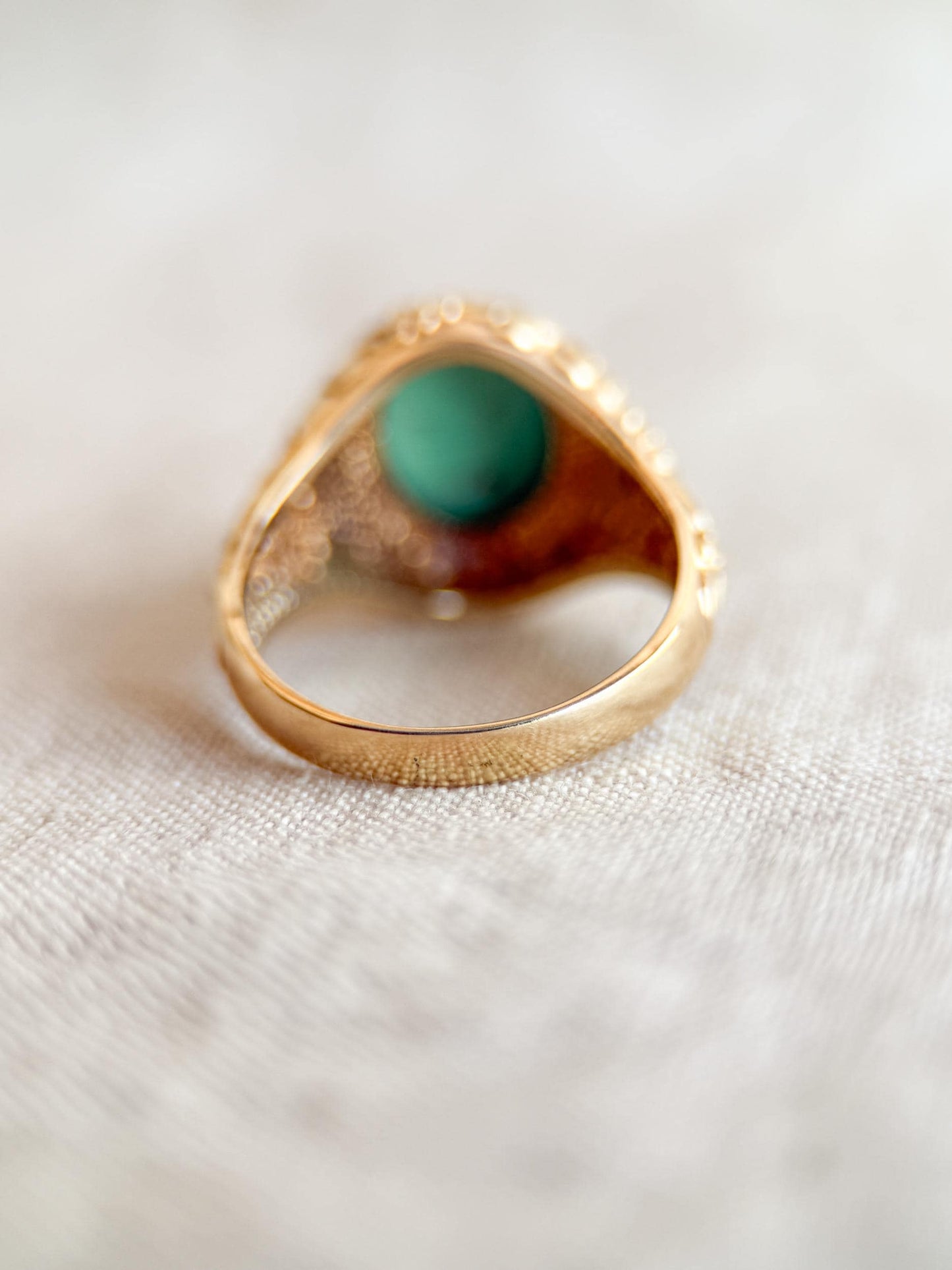 Vintage Blue Turquoise Filigree Gemstone Ring in 14k Gold, Retro Jewelry from the 1990s