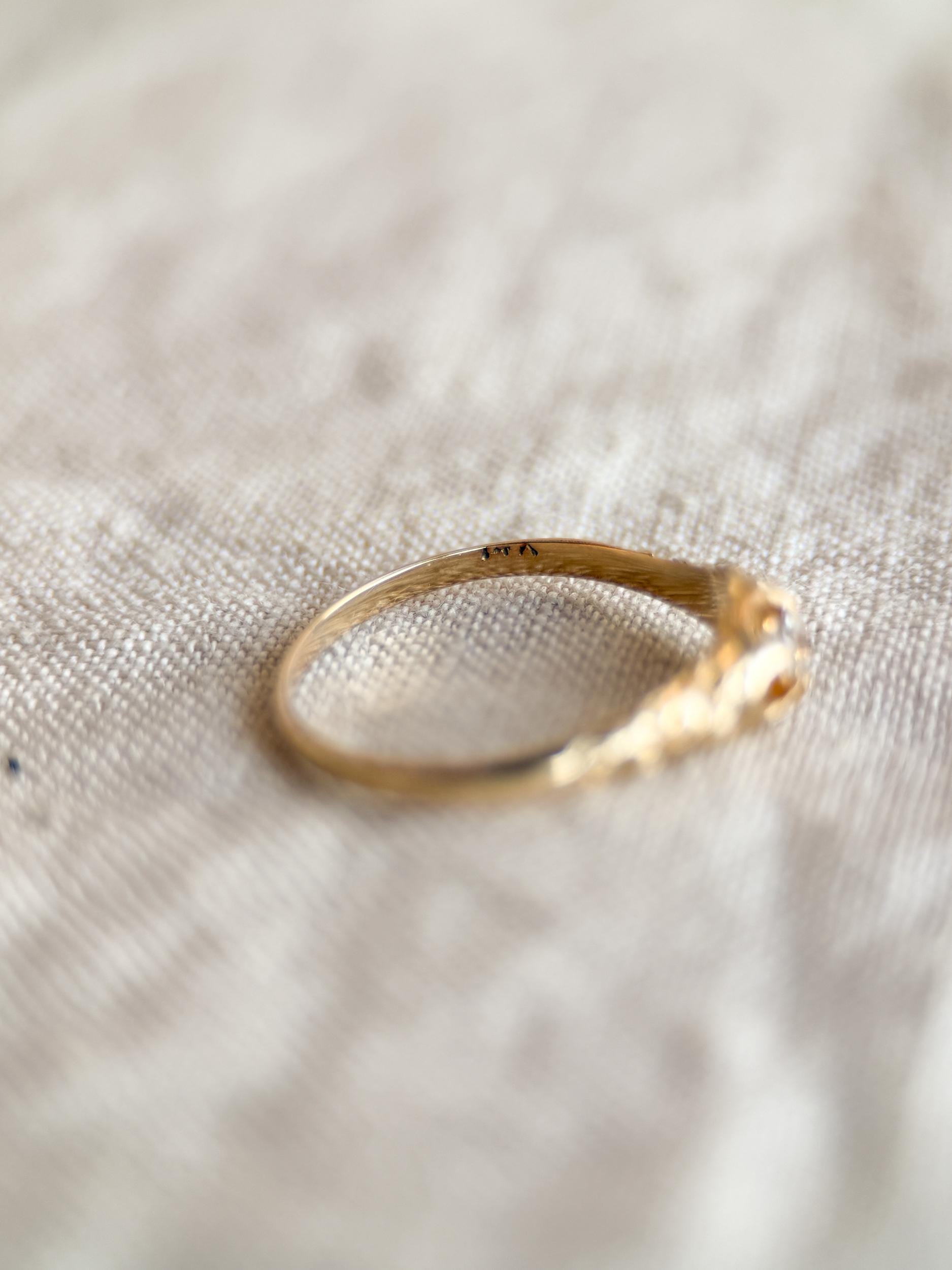 Art Deco Diamond Solitaire Engagement Ring: 14k Gold Antique Heirloom from the 1910s