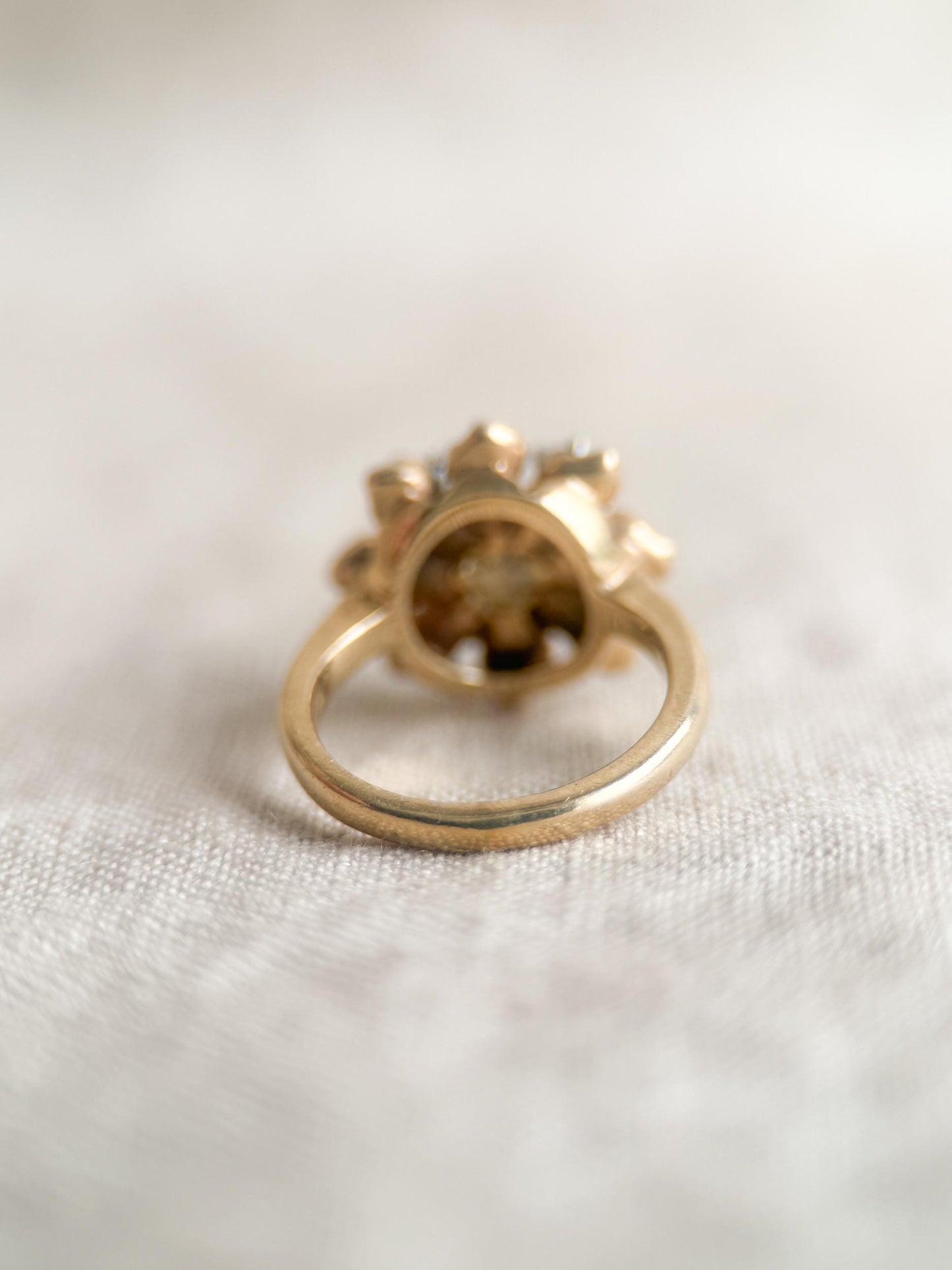 Vintage 1940s Diamond Floral Cluster Ring - 14k Gold