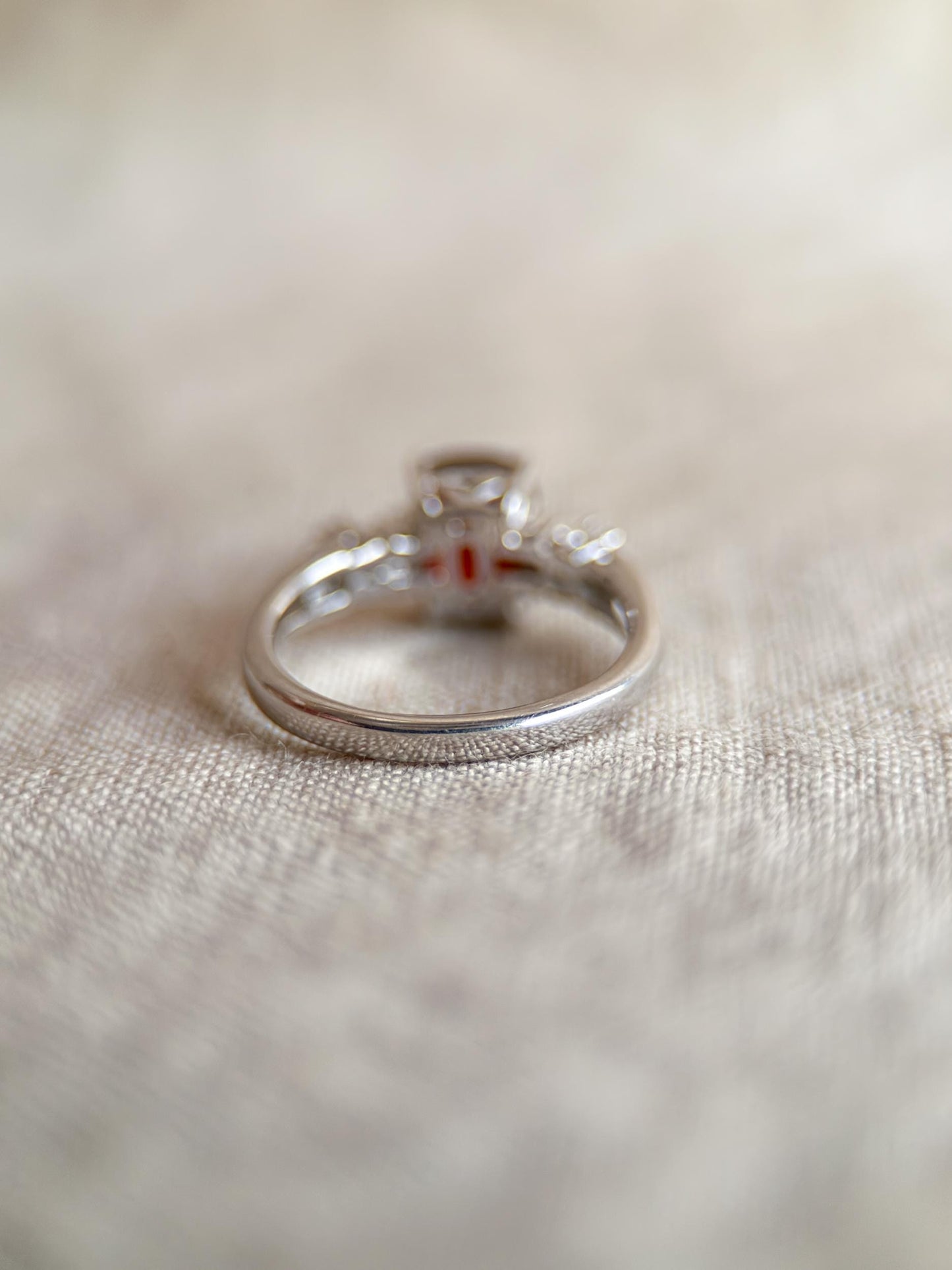 Vintage Sterling Silver Garnet Gemstone Ring, Faceted Gemstone Statement Ring, Classic Elegant Jewelry