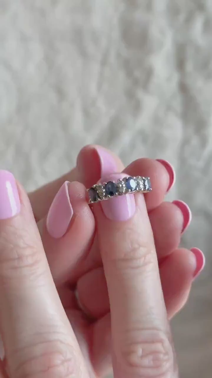 Vintage Sapphire and Diamond Band