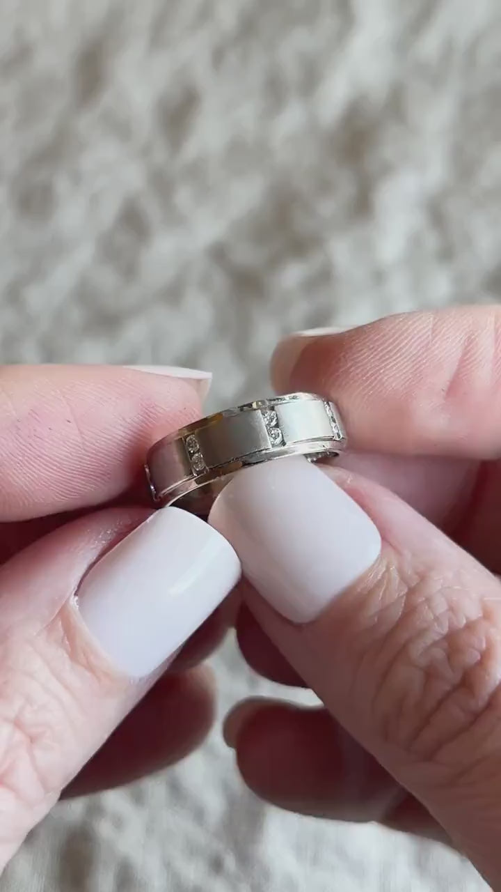 Vintage Scott Kay Diamond Wedding Band in Palladium