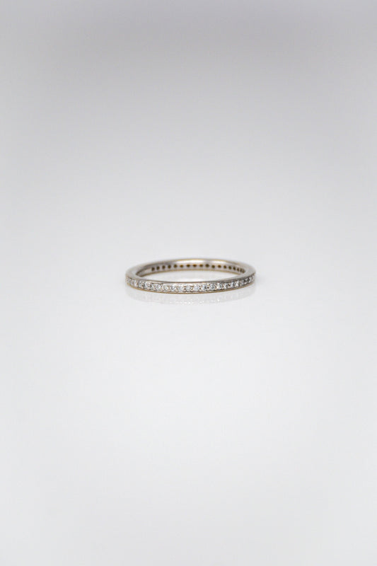 Vintage Diamond Eternity Band in 18k White Gold, Vintage Ritani Jewelry from the 1990s - Timeless, Sustainable, @JewelryOnRepeat
