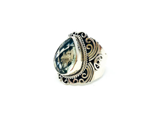 Vintage Prasiolite Gemstone Ring in Sterling Silver, Retro Jewelry from the 60s, 70s, 80s, 90s - Timeless, Sustainable, @JewelryOnRepeat