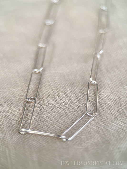 Paperclip Chain in 925 Sterling Silver for Pendants and Charms - Timeless, Sustainable, @JewelryOnRepeat