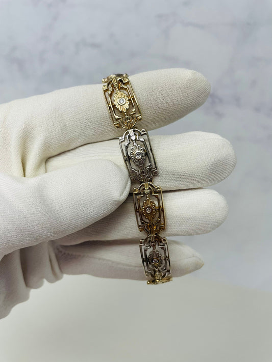 Vintage Diamond Bracelet in 14k Gold, Vintage Jewelry from the 1990s - Timeless, Sustainable, @JewelryOnRepeat