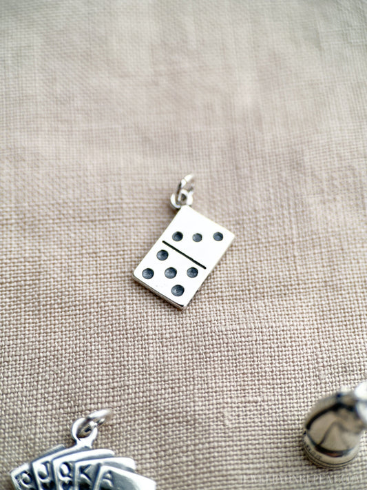 Domino Pendant in Solid Sterling Silver, Game Themed Fine Jewelry Charms - Timeless, Sustainable, @JewelryOnRepeat