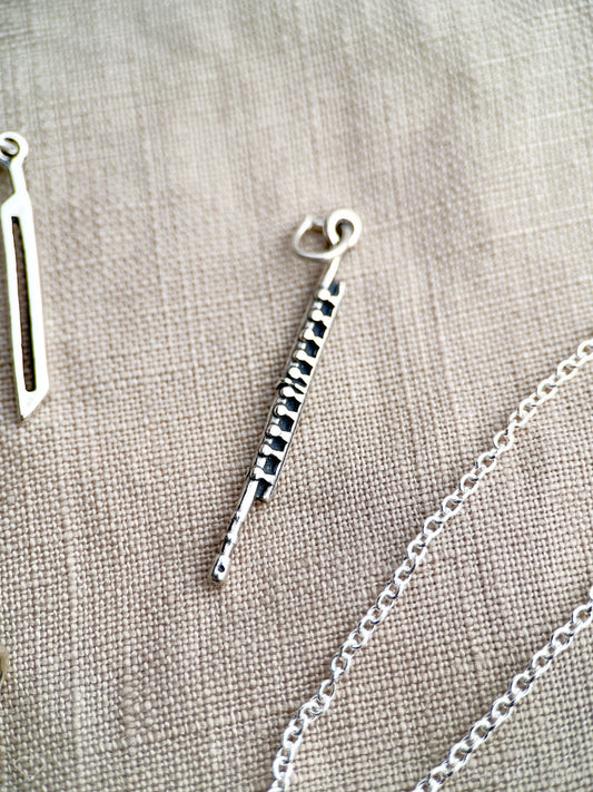 Flute Pendant in Solid Sterling Silver, Musical Instrument Themed Fine Jewelry Charms - Timeless, Sustainable, @JewelryOnRepeat