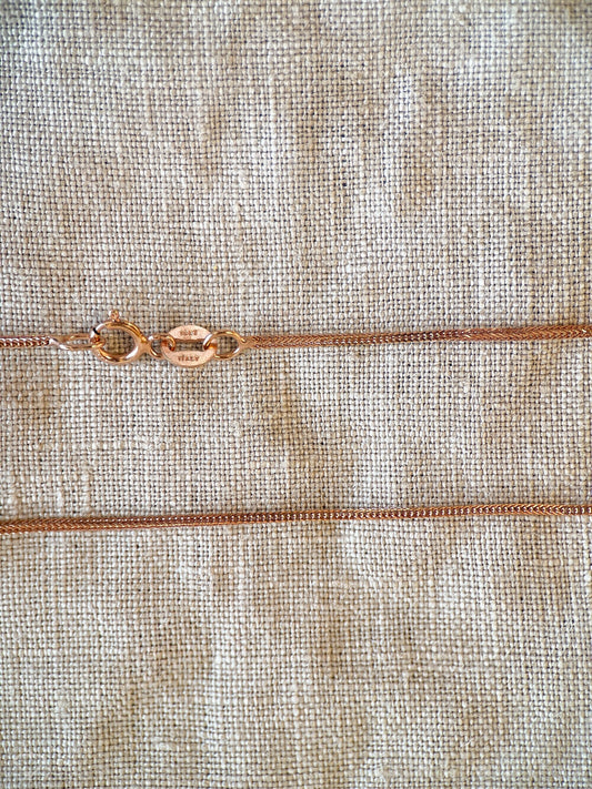 Vintage 20" Wheat Chain in 18k Rose Gold with Spring Ring Clasp - Timeless, Sustainable, @JewelryOnRepeat