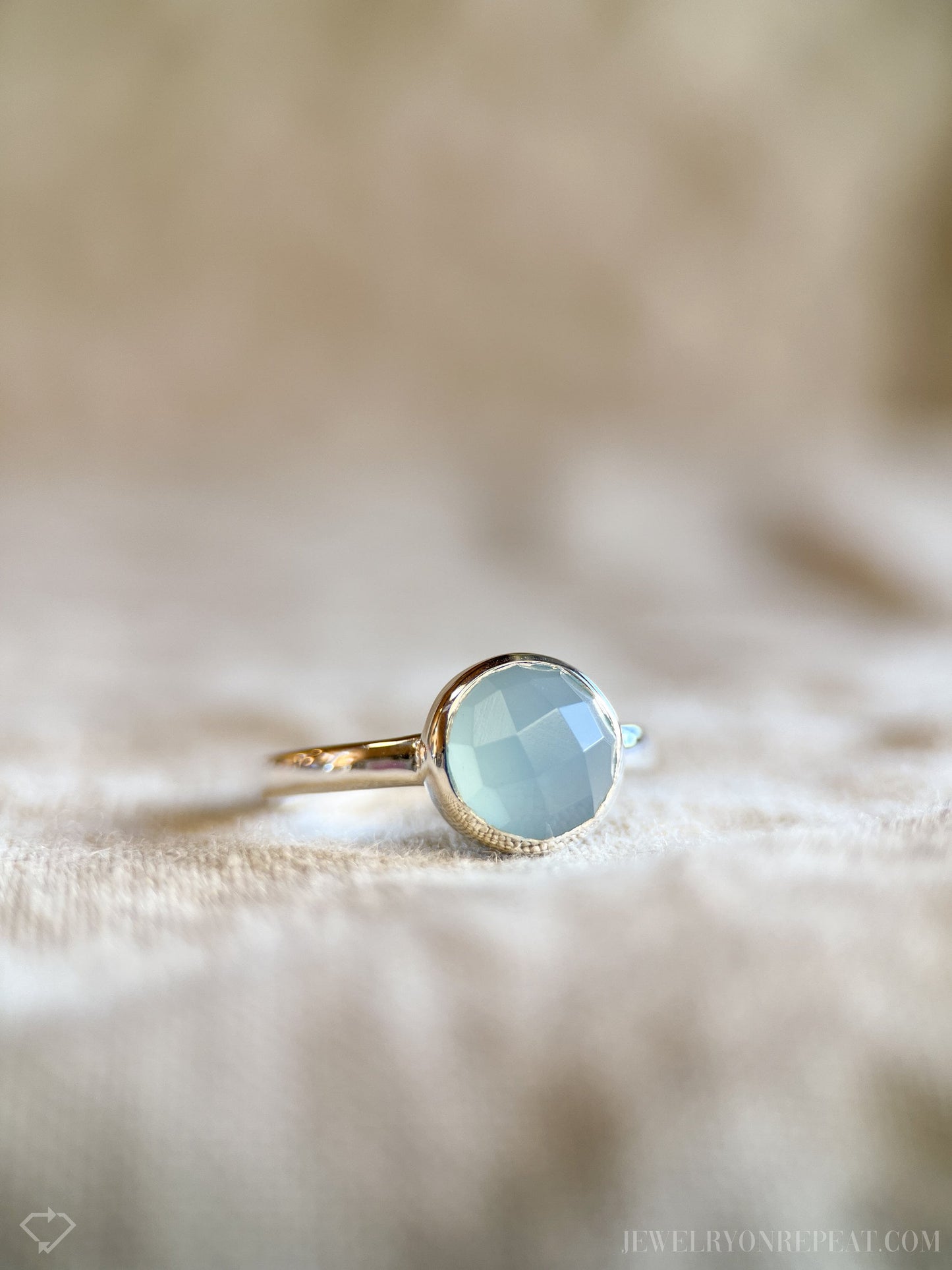 Blue Chalcedony Gemstone Ring in Sterling Silver