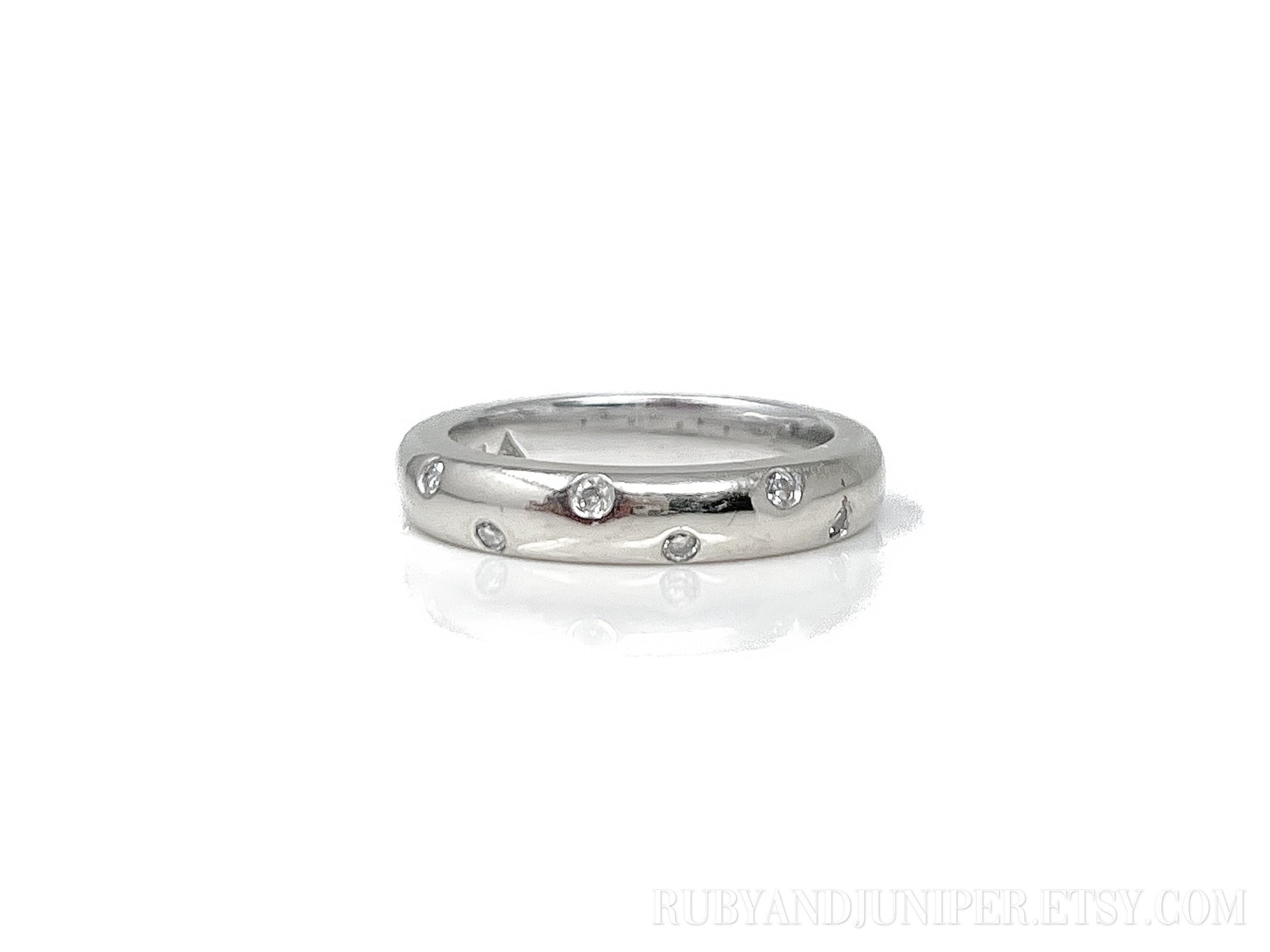 Vintage 2000s Diamond Band in 14k White Gold